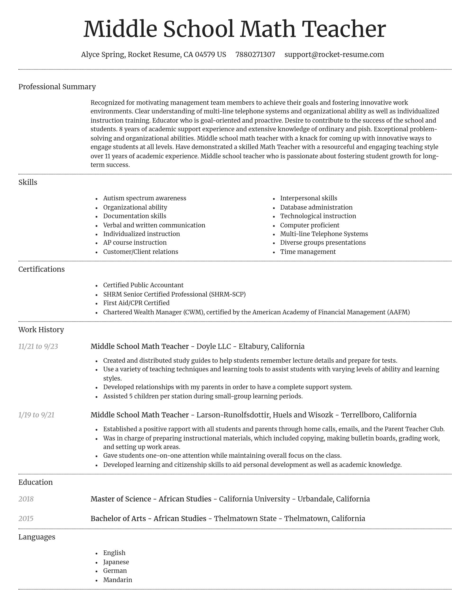 Dignified resume template