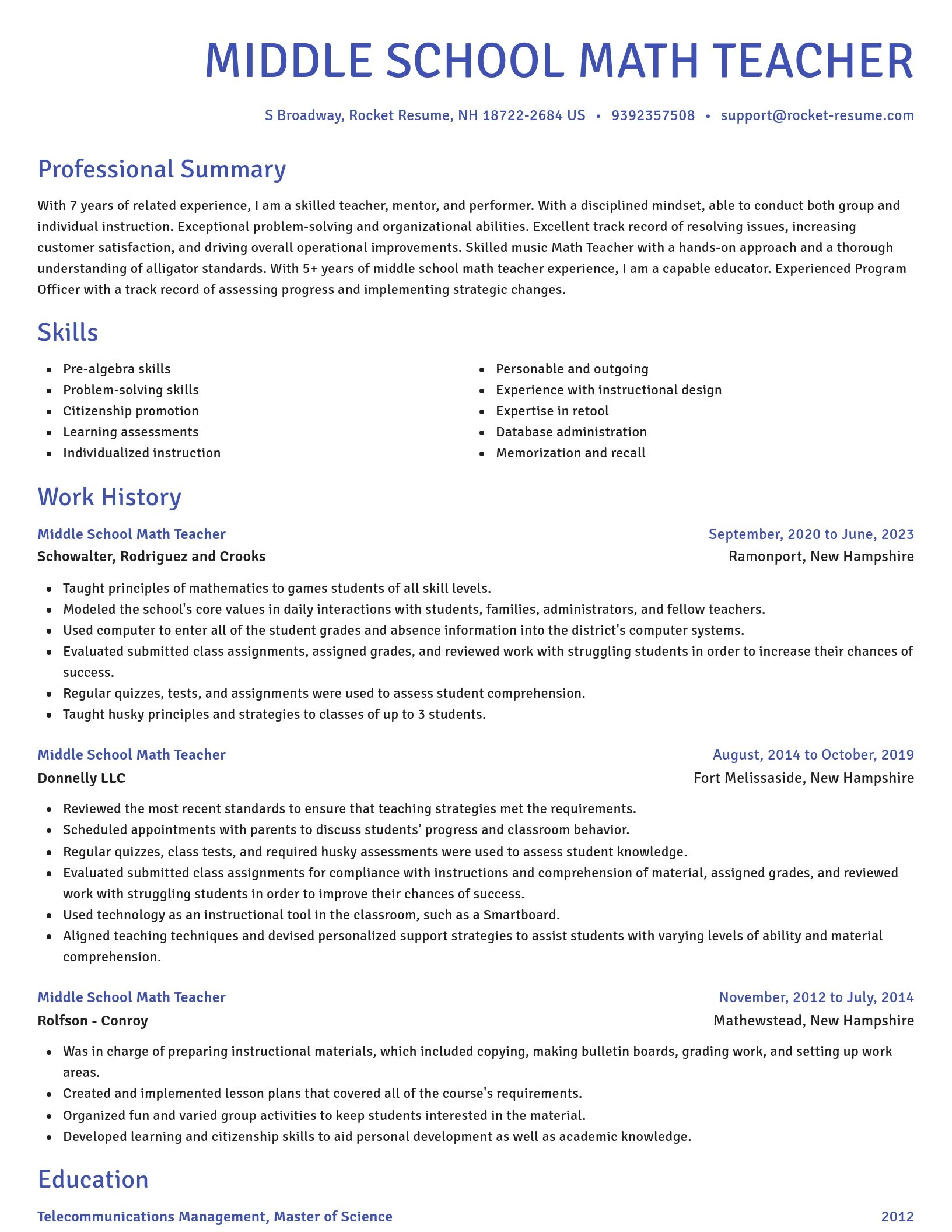 Novel resume template