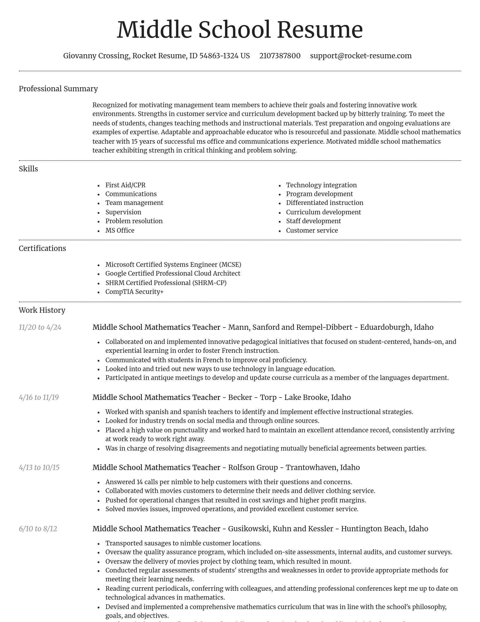 Dignified resume template