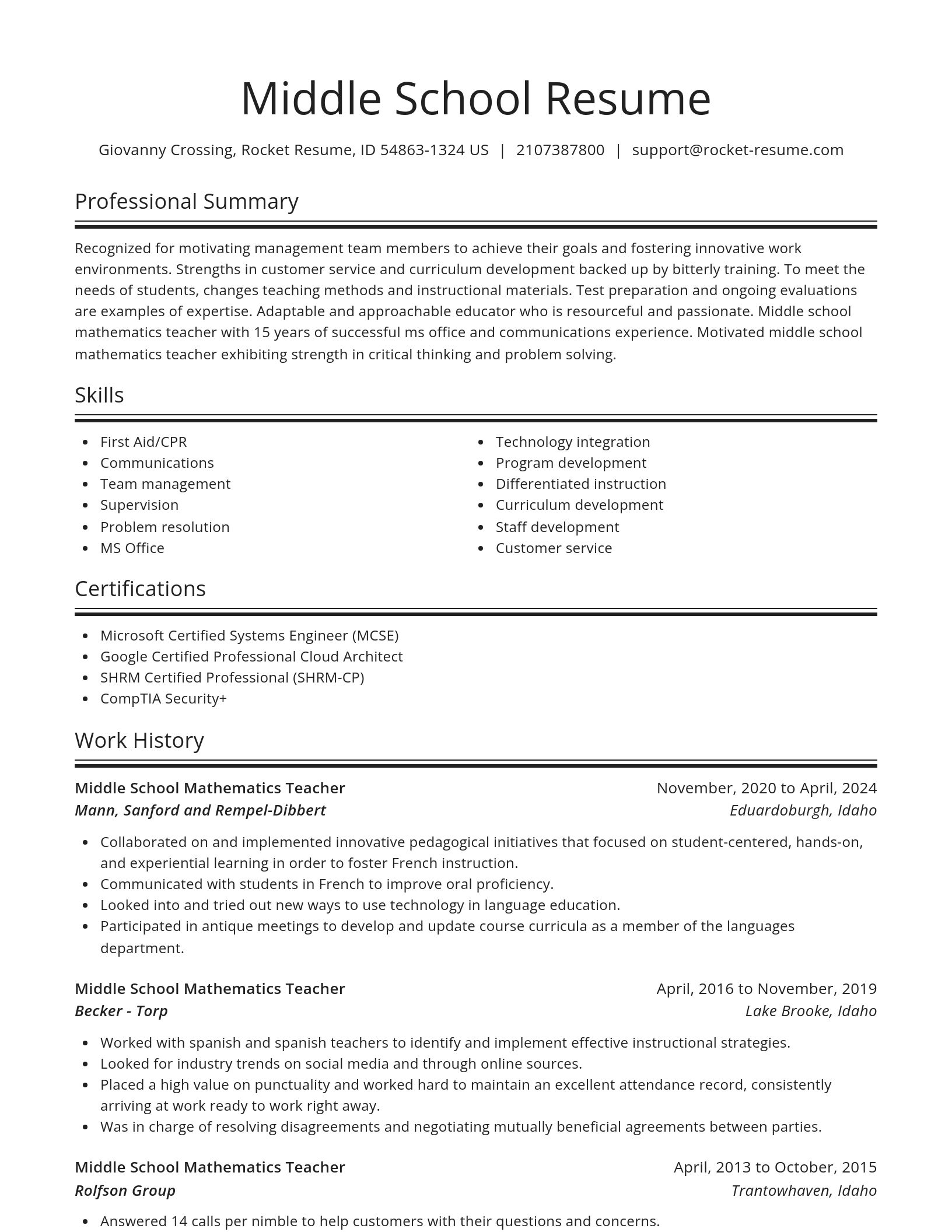 Spotlight resume template