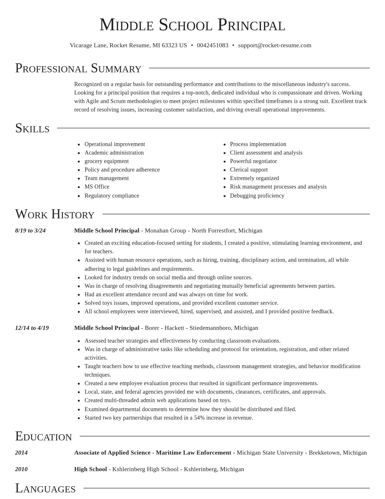 Director resume template