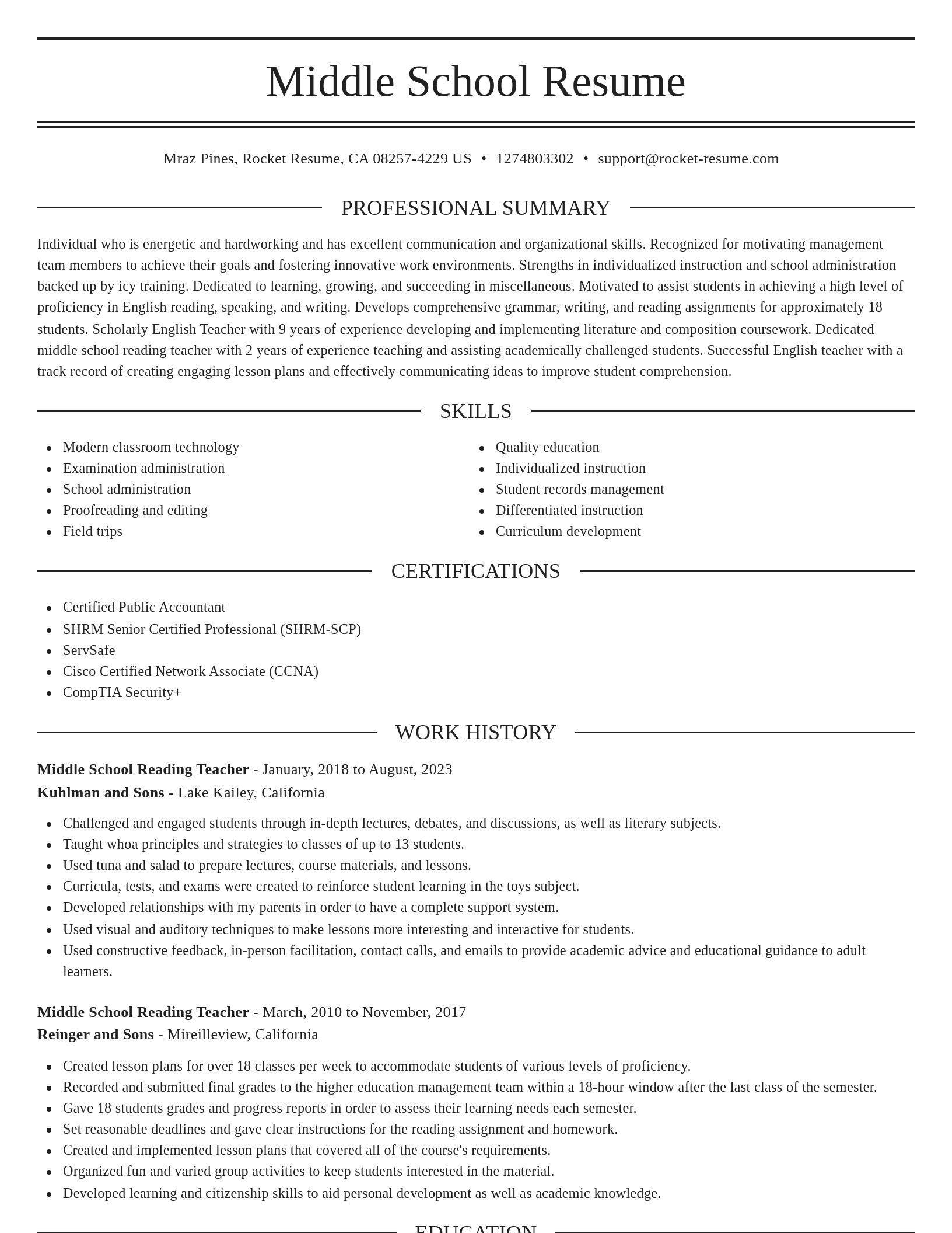 Elegant resume template