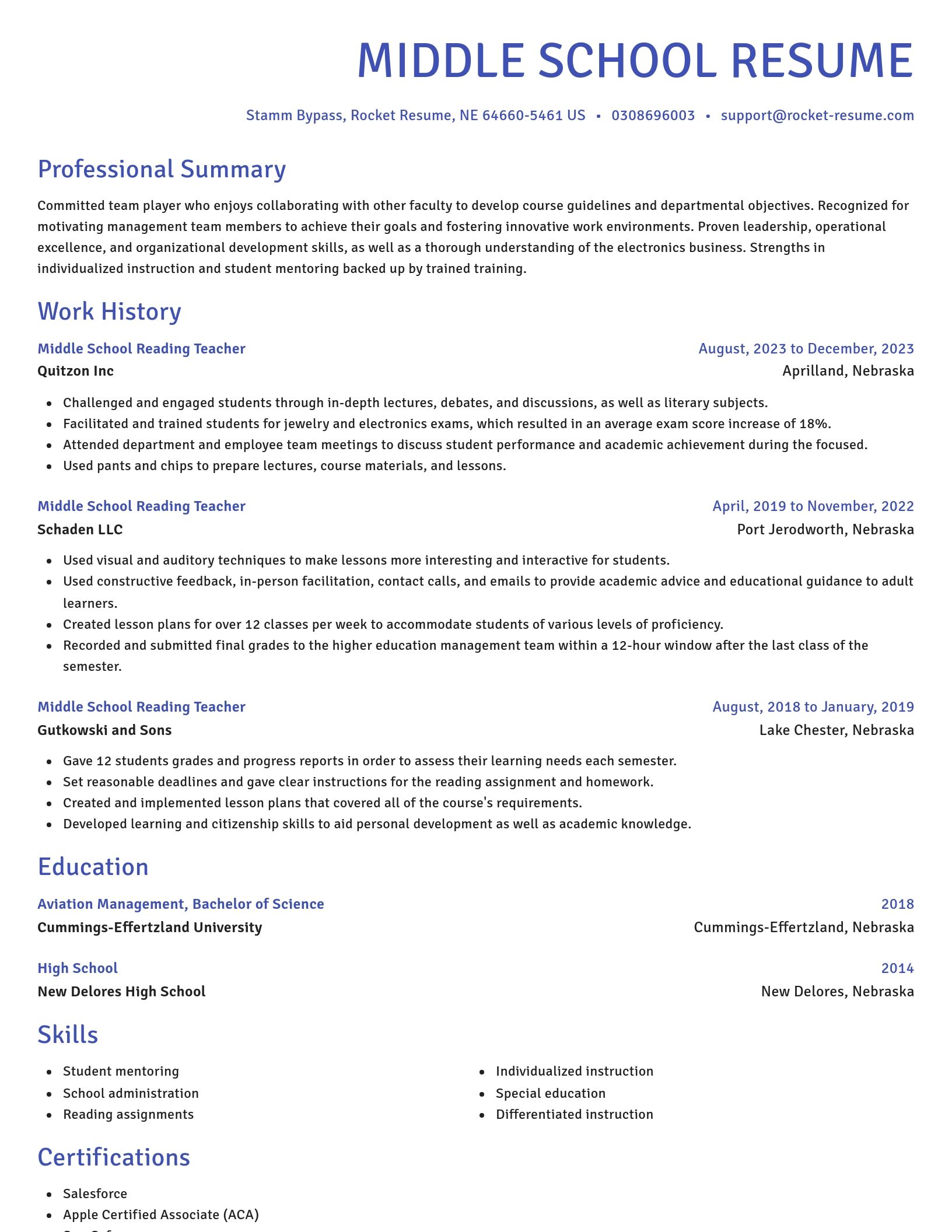 Novel resume template