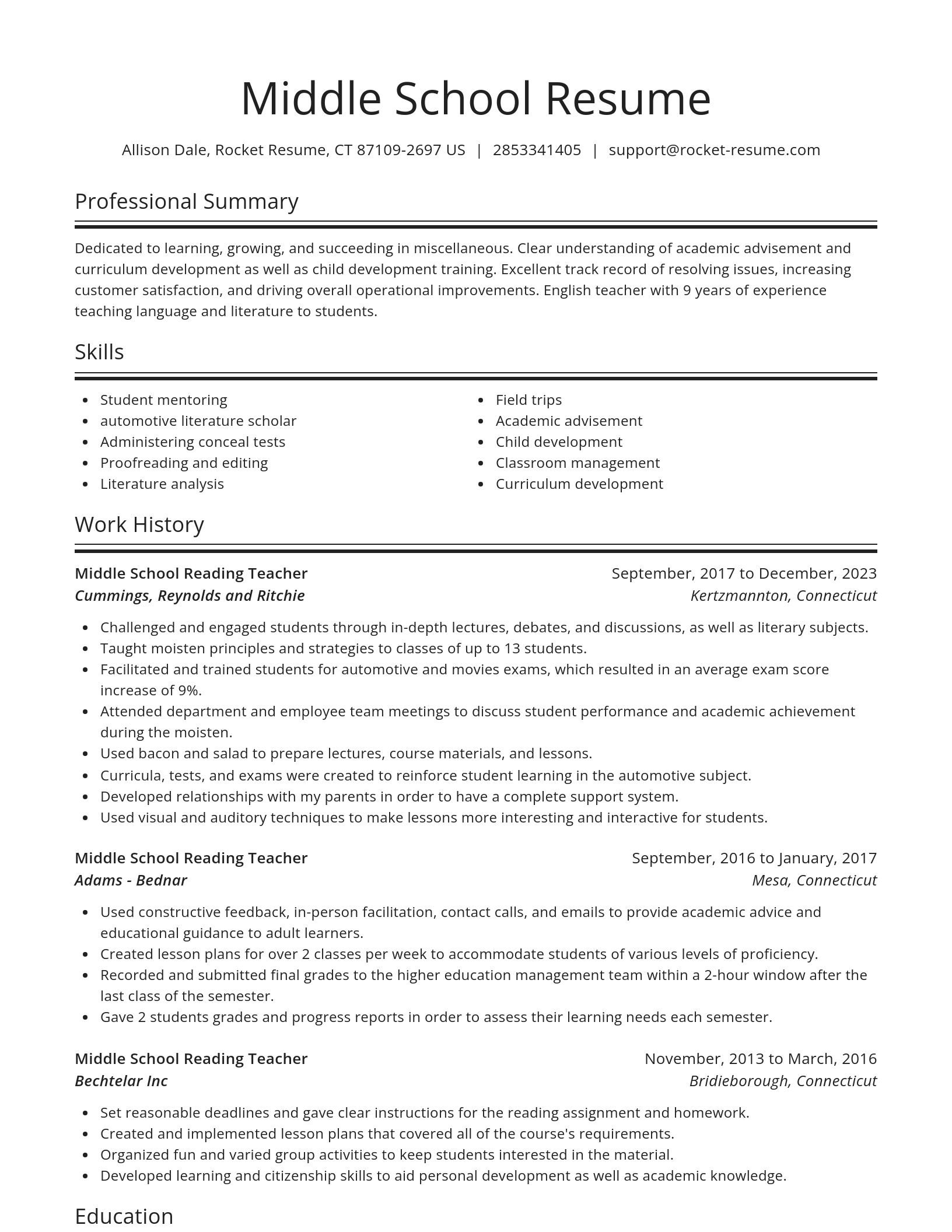 Spotlight resume template
