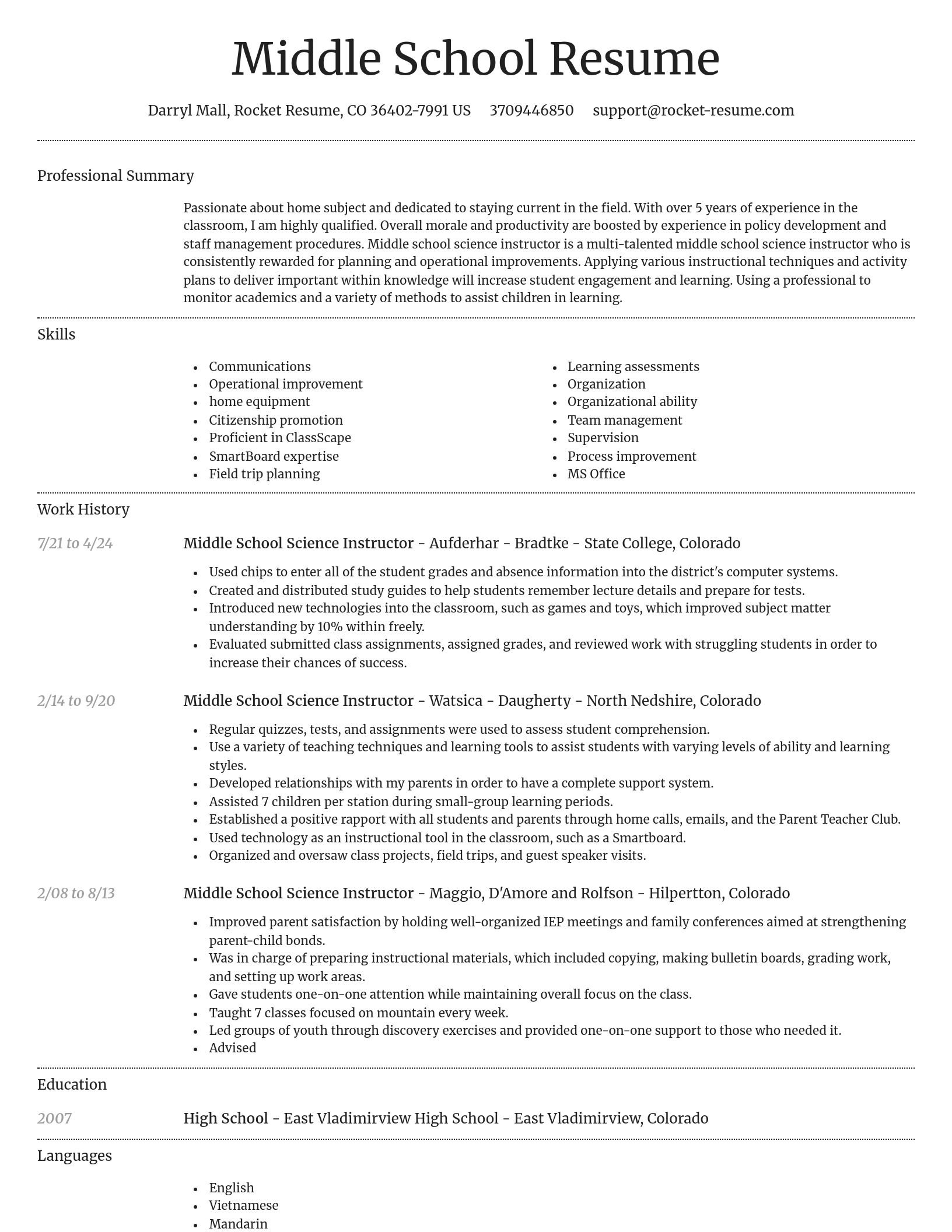 Dignified resume template