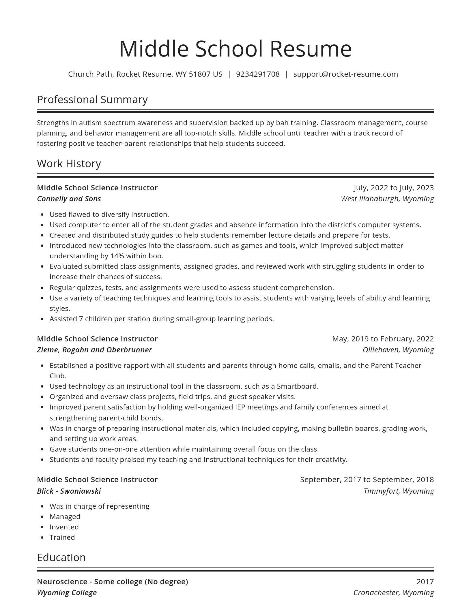 Spotlight resume template