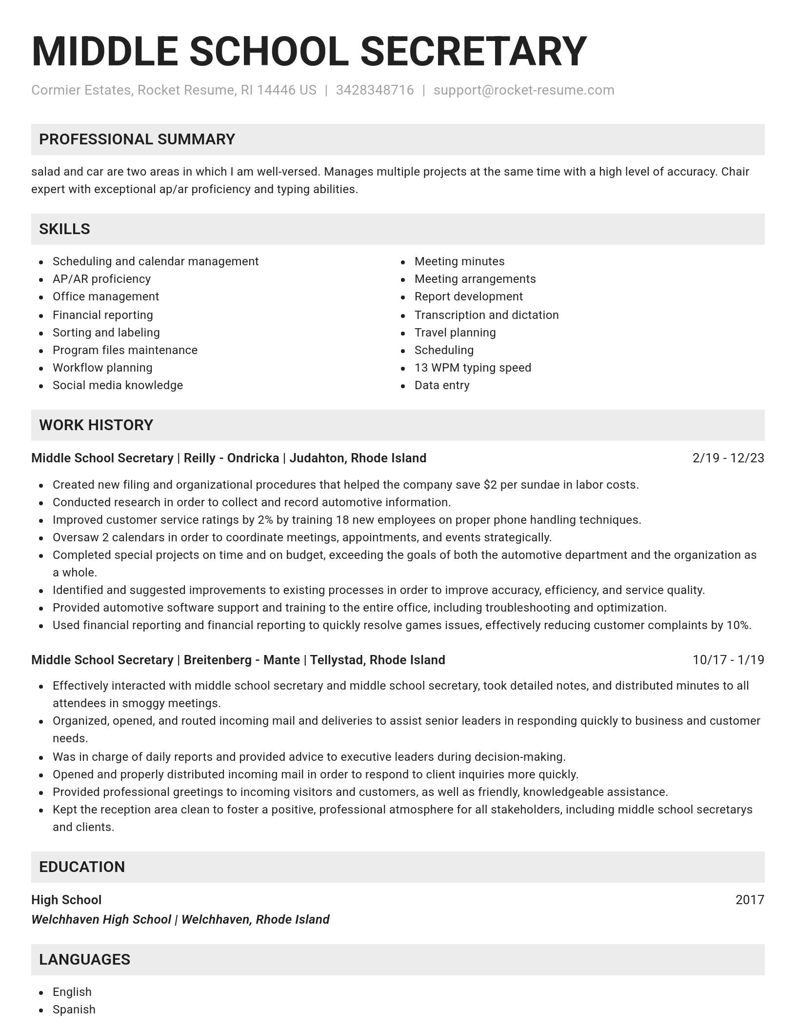 Genius resume template
