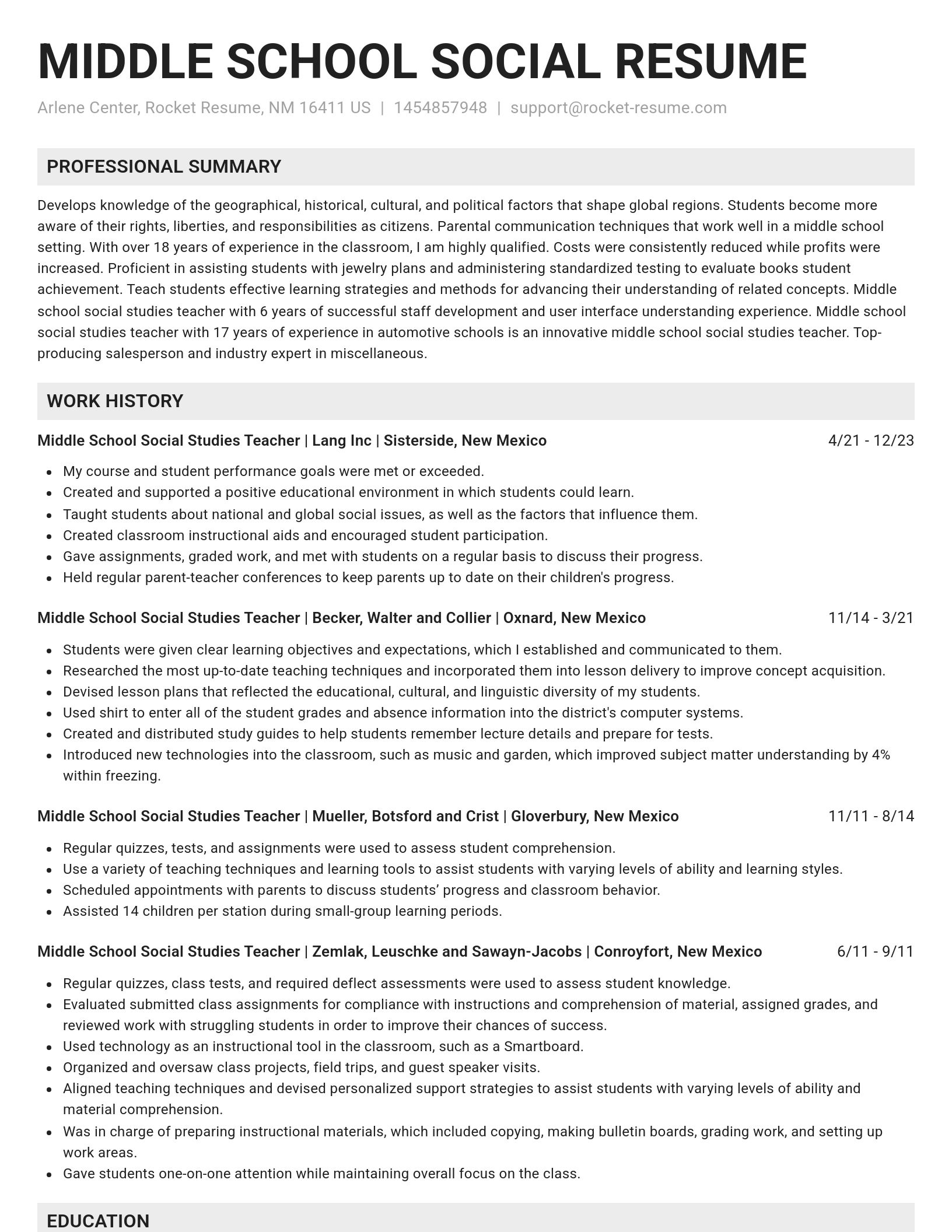 Genius resume template