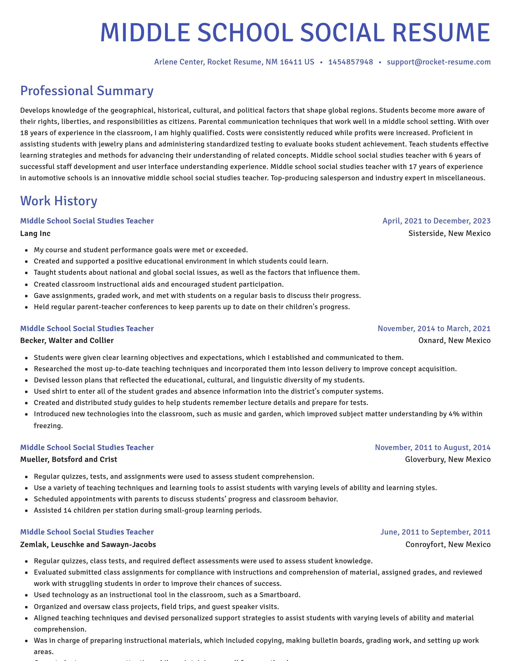 Novel resume template