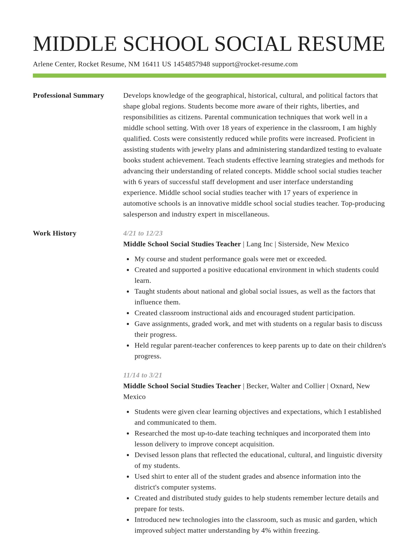 Smart resume template
