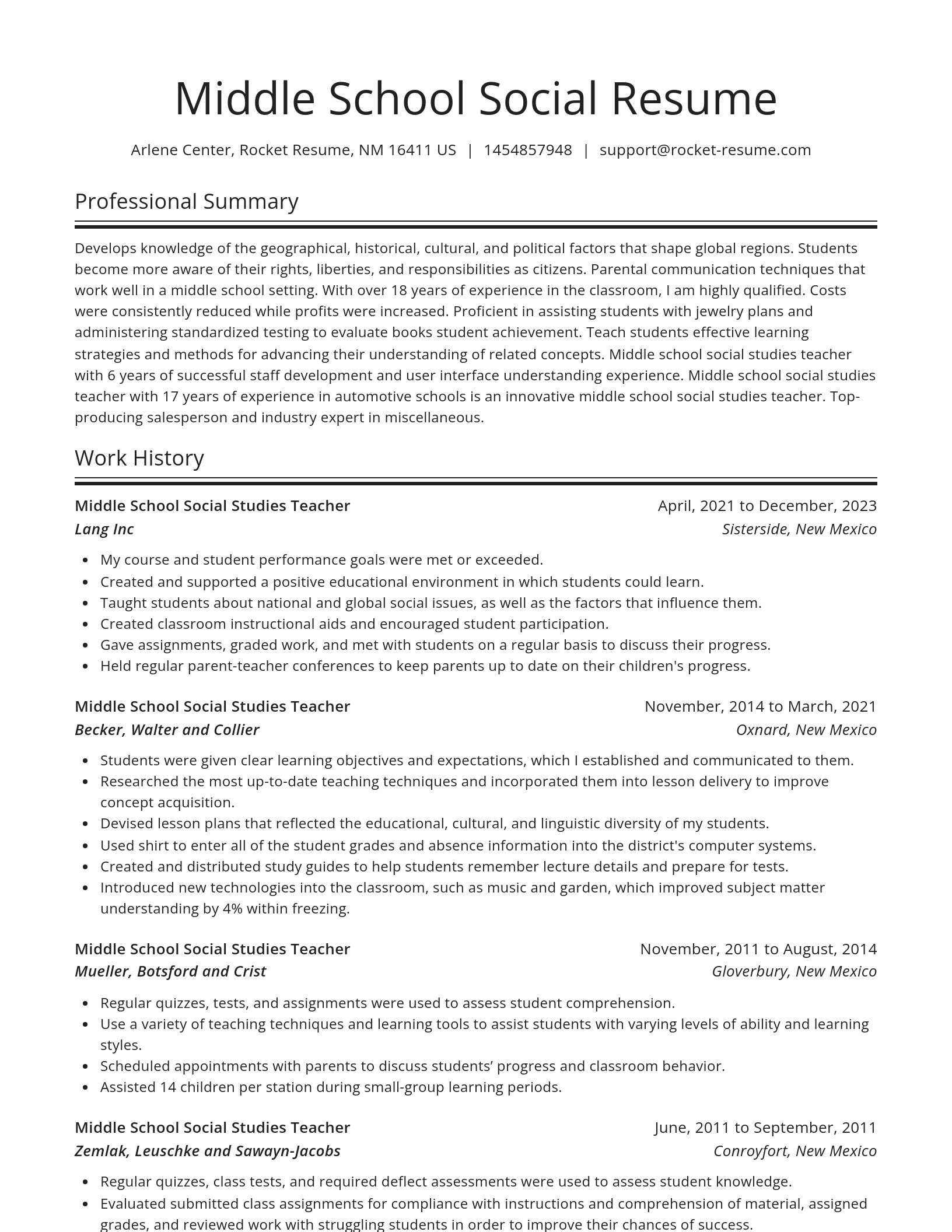 Spotlight resume template
