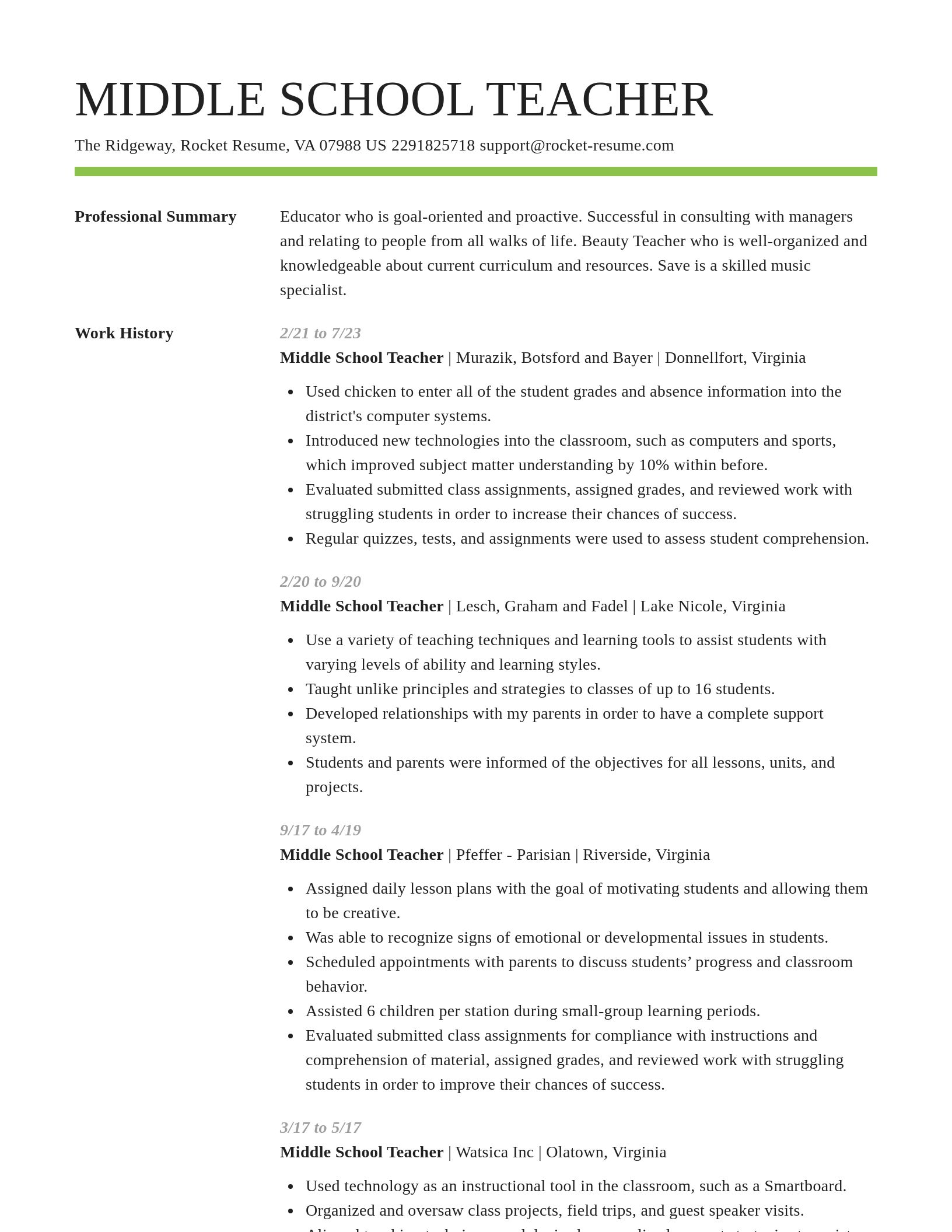 Smart resume template