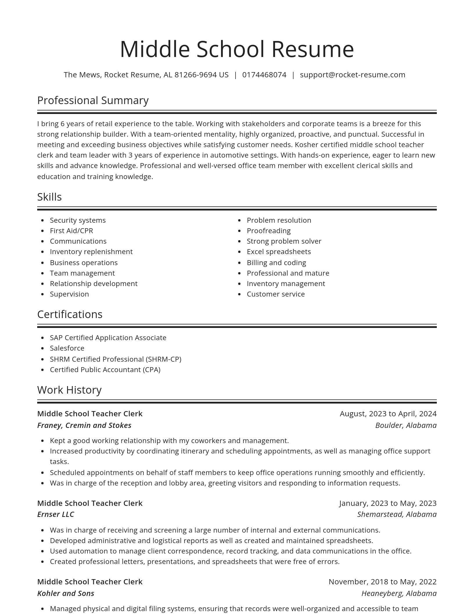 Spotlight resume template