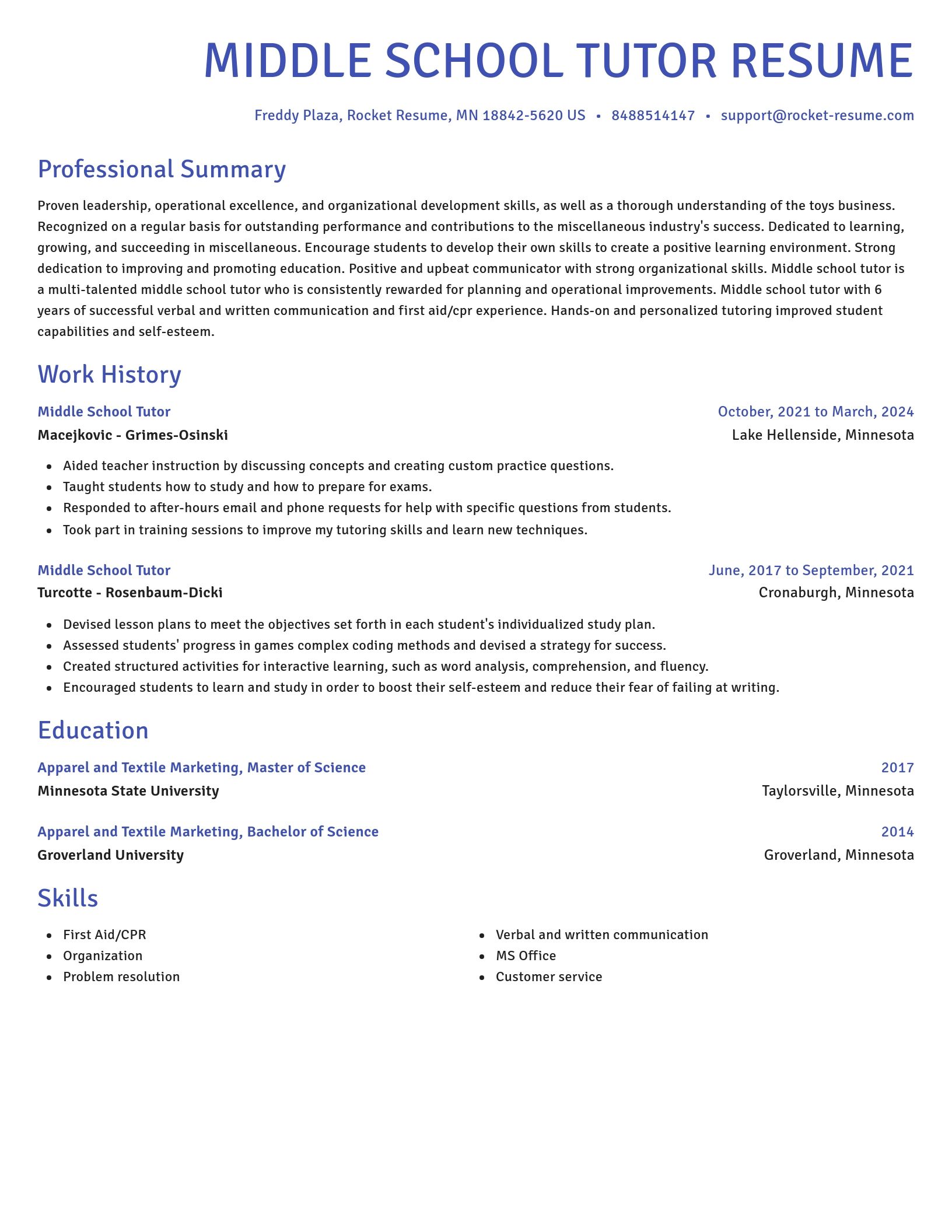Novel resume template
