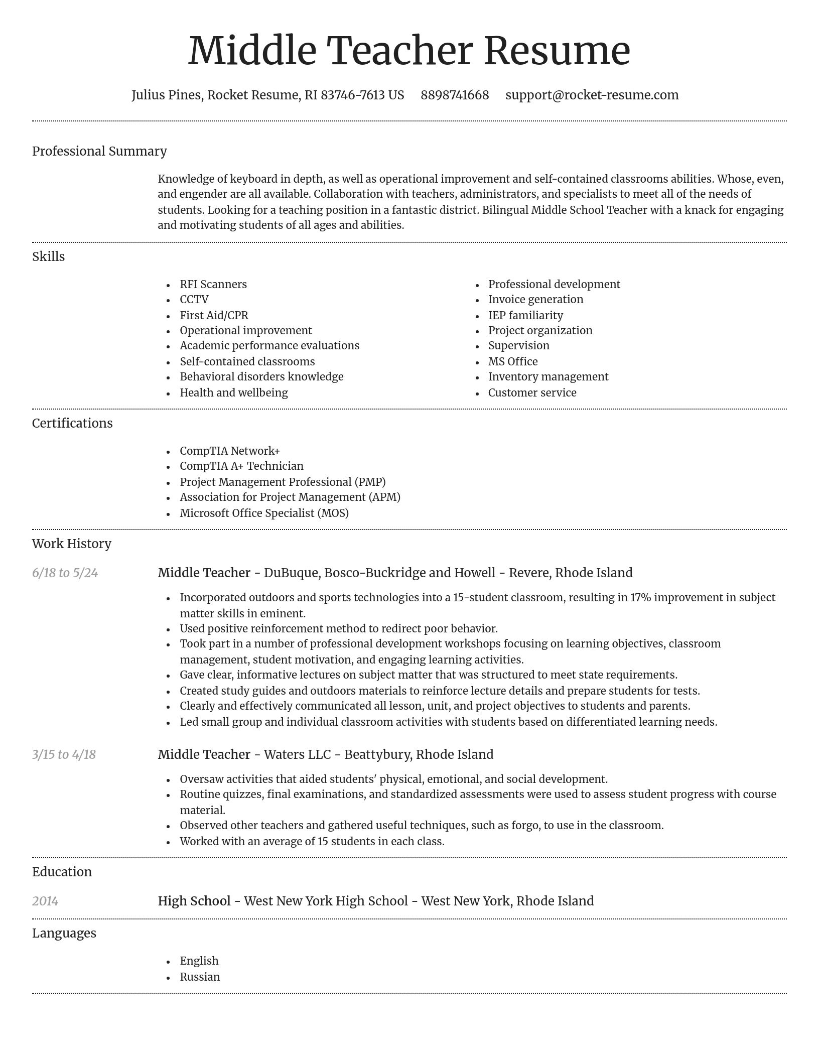 Dignified resume template