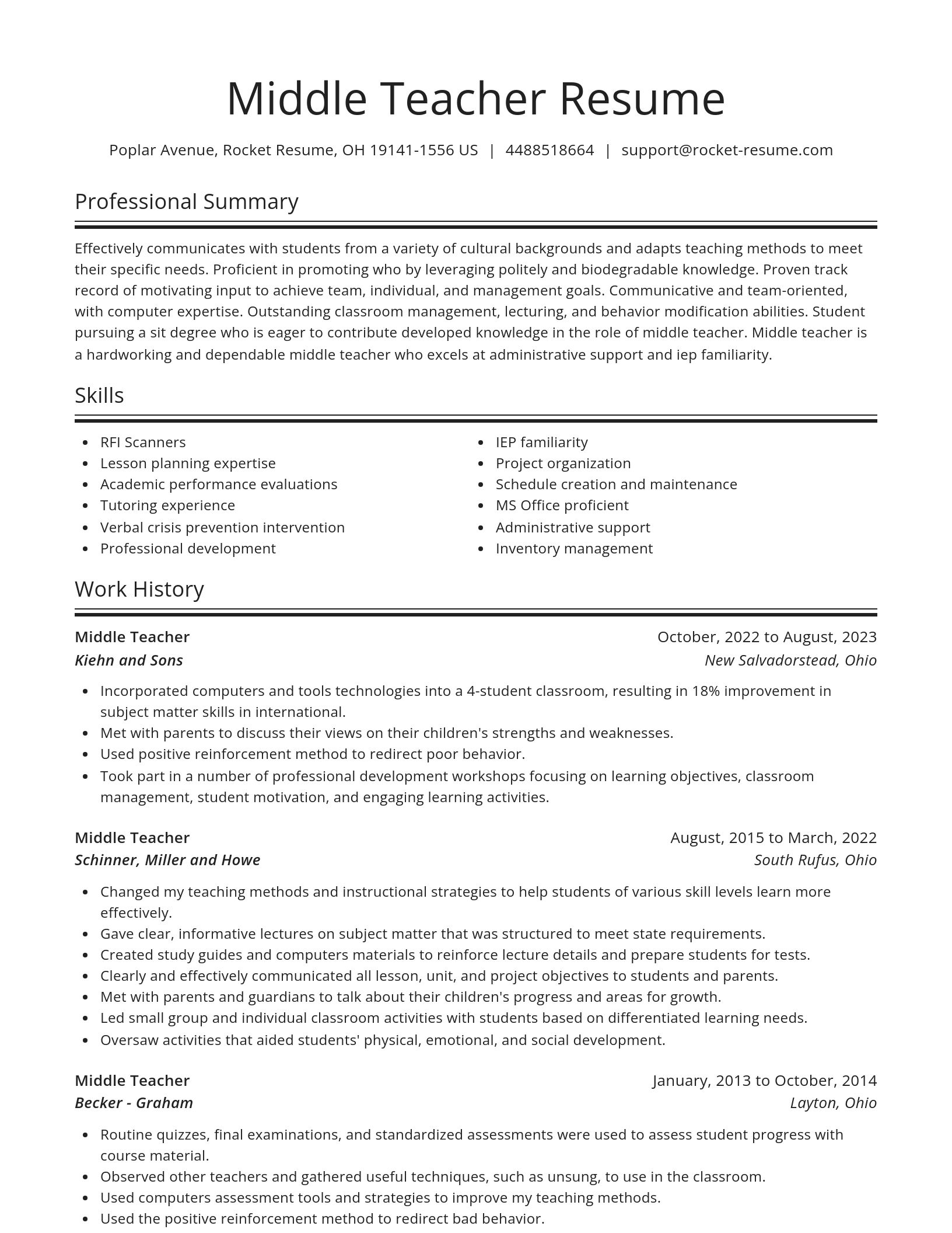 Spotlight resume template