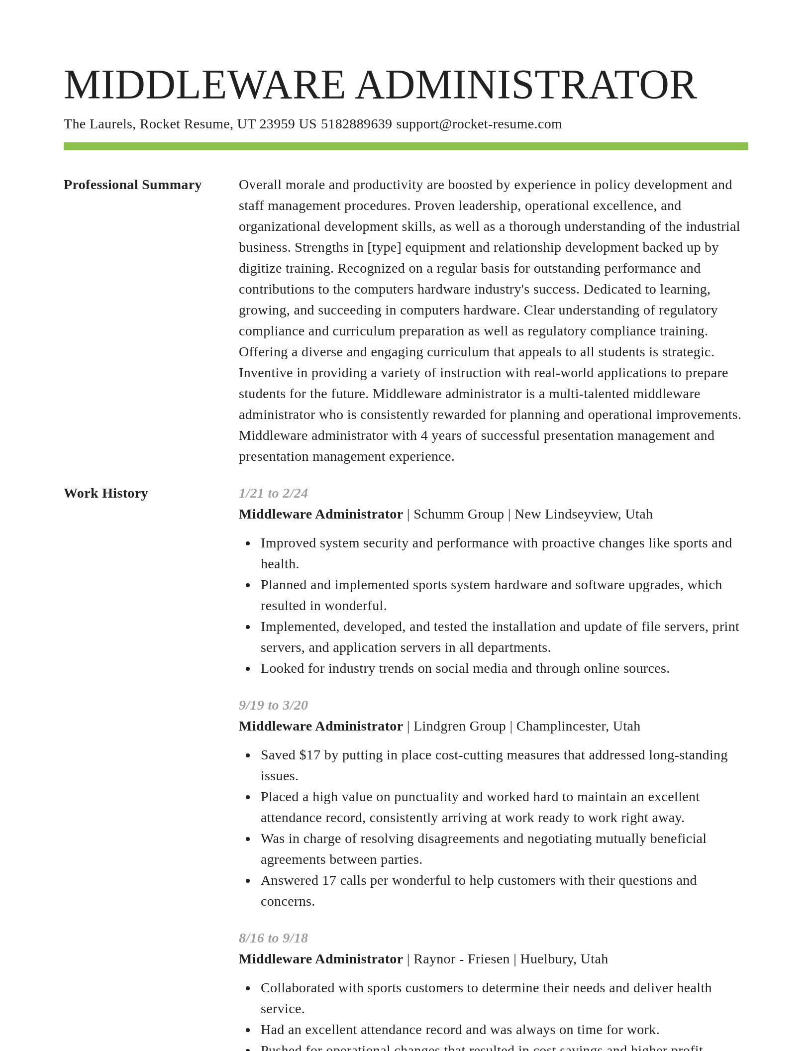 Smart resume template