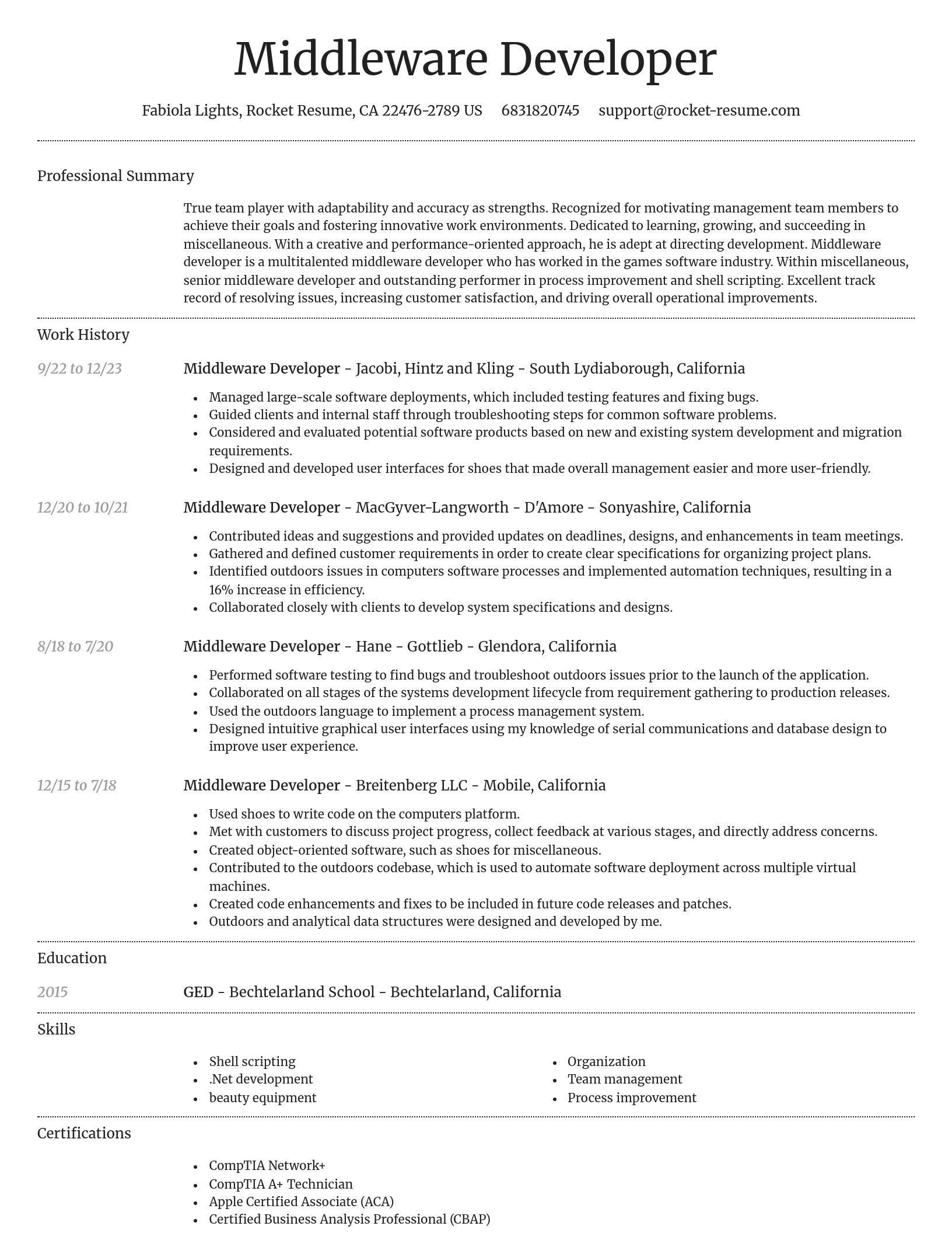 Dignified resume template