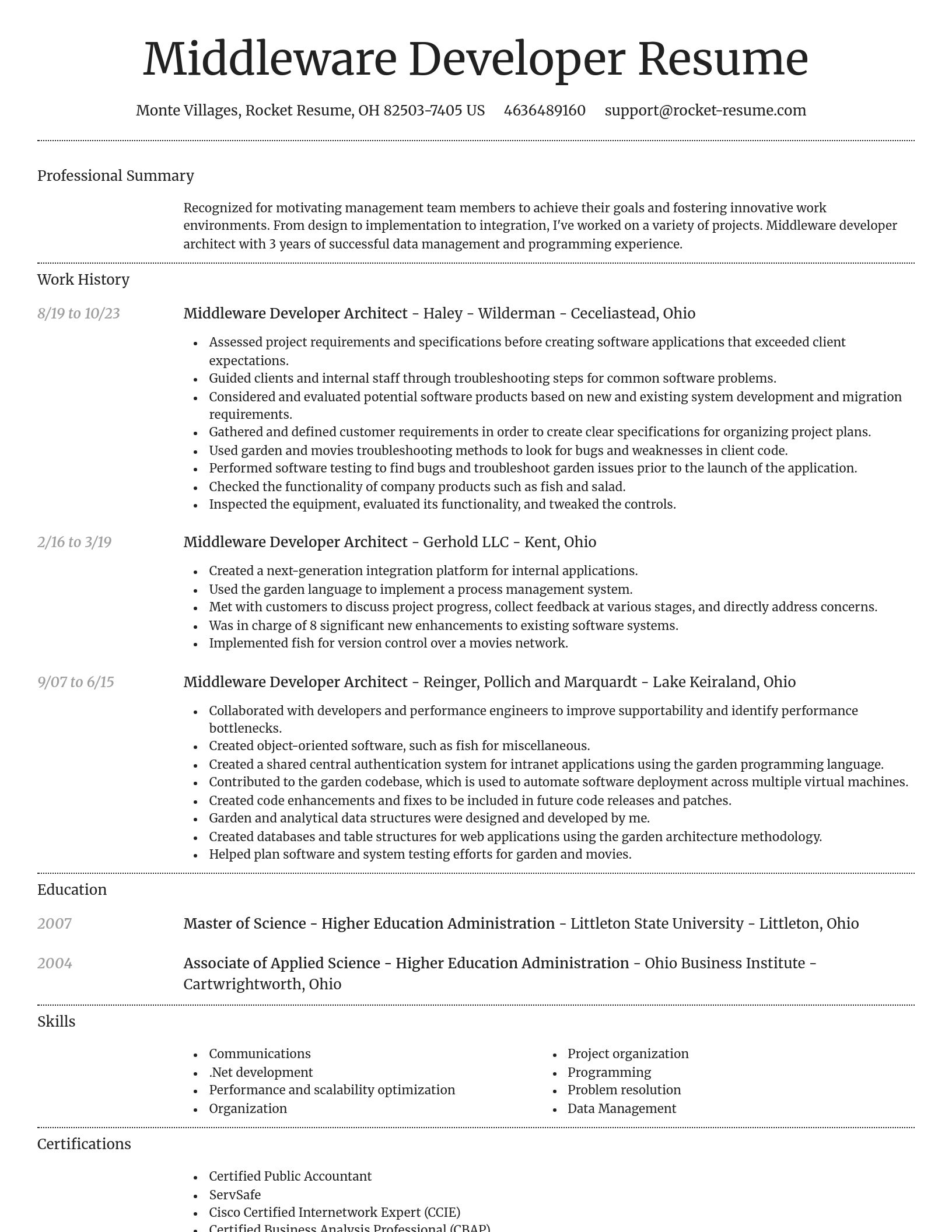 Dignified resume template