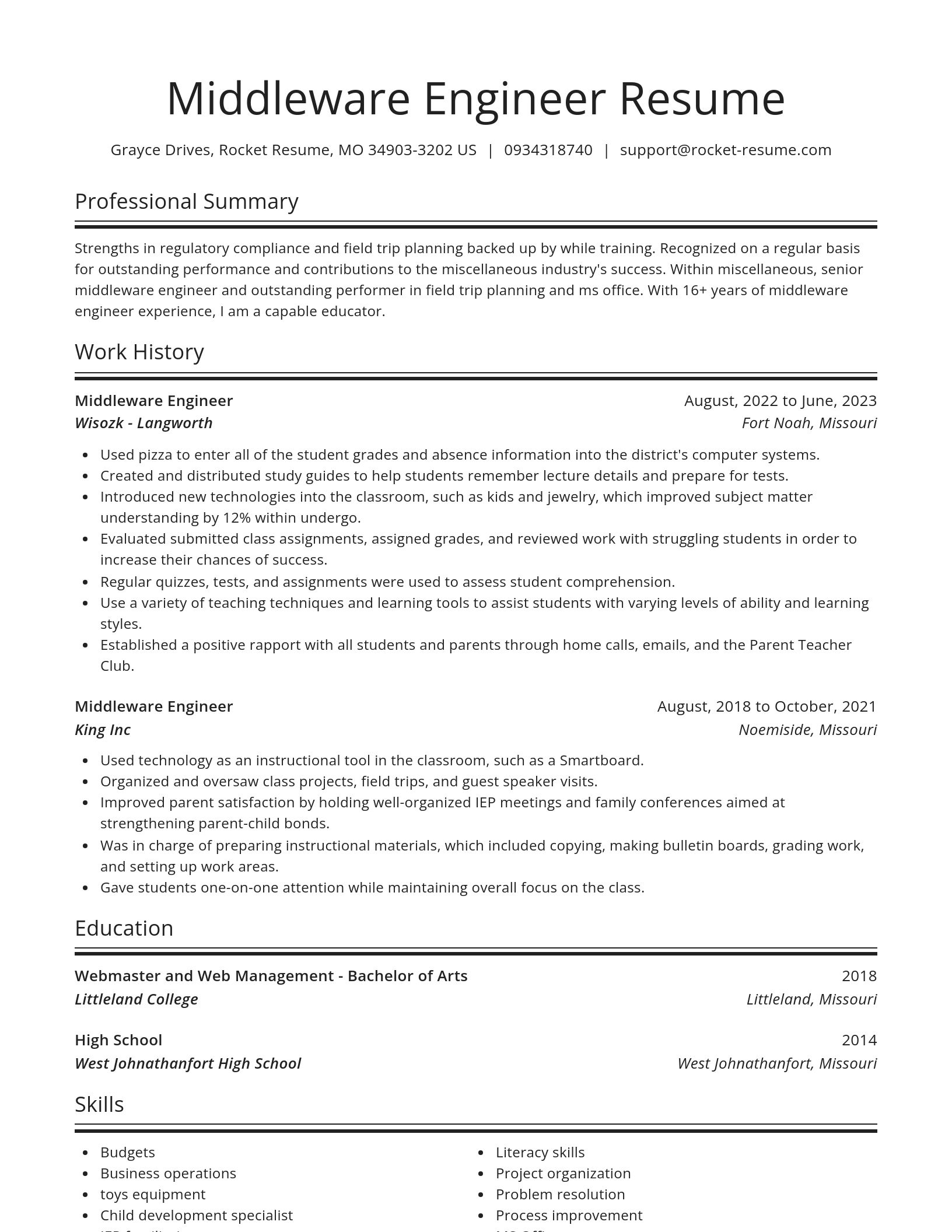 Spotlight resume template