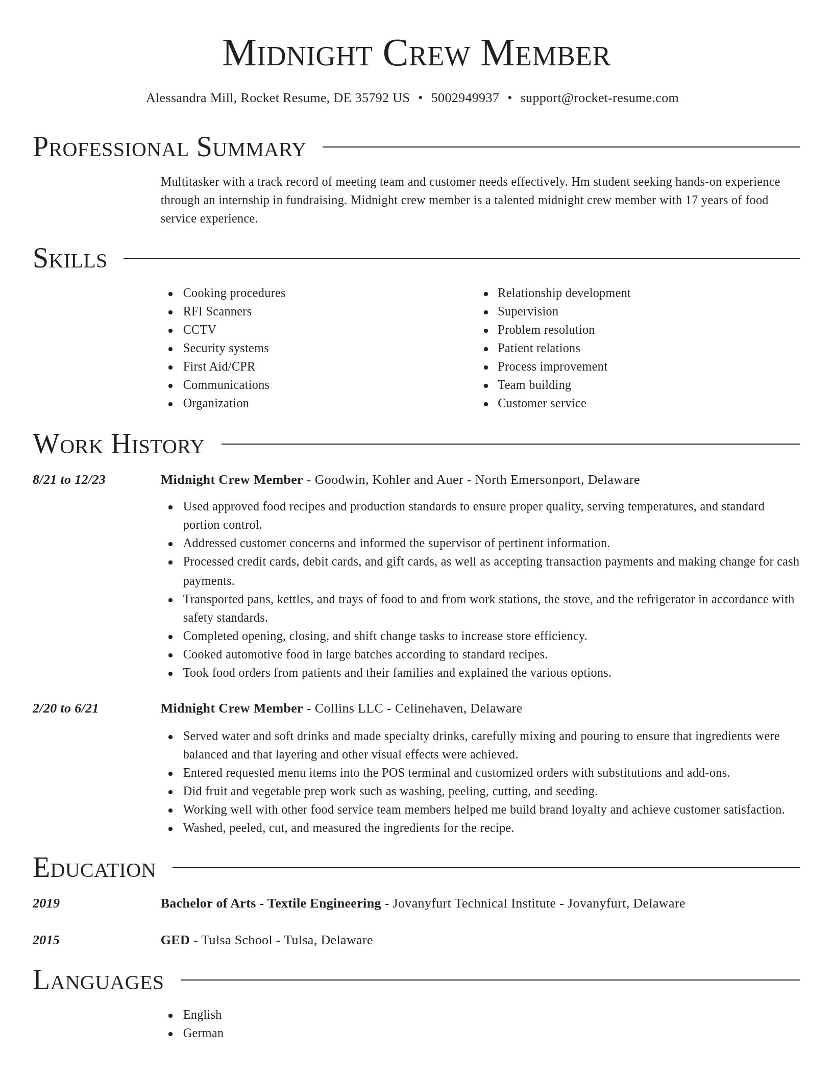 Director resume template