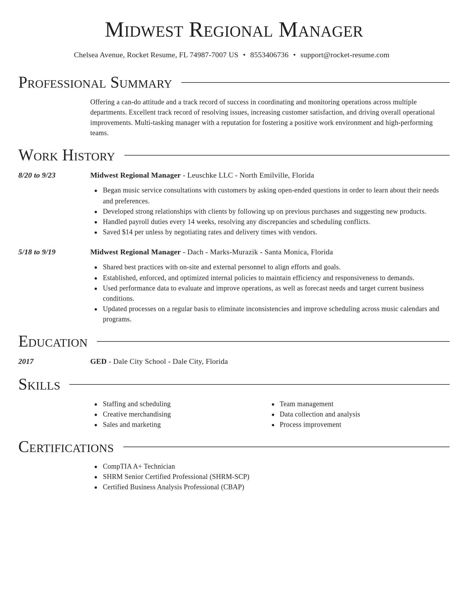 Director resume template