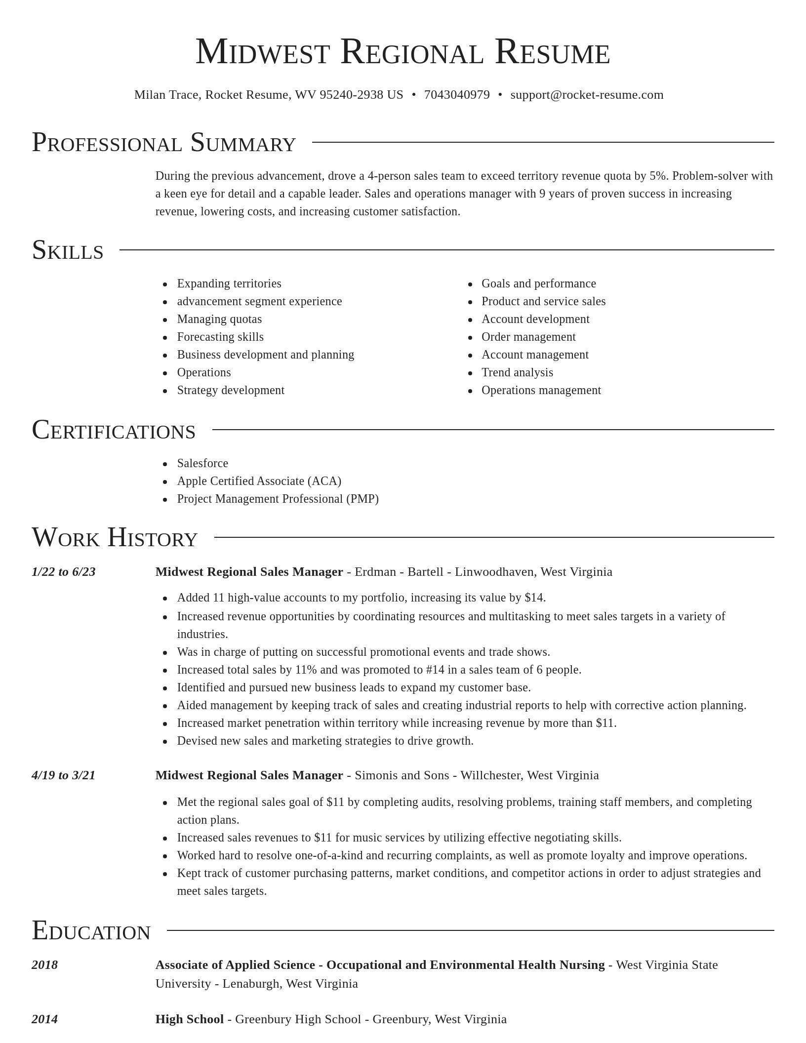 Director resume template