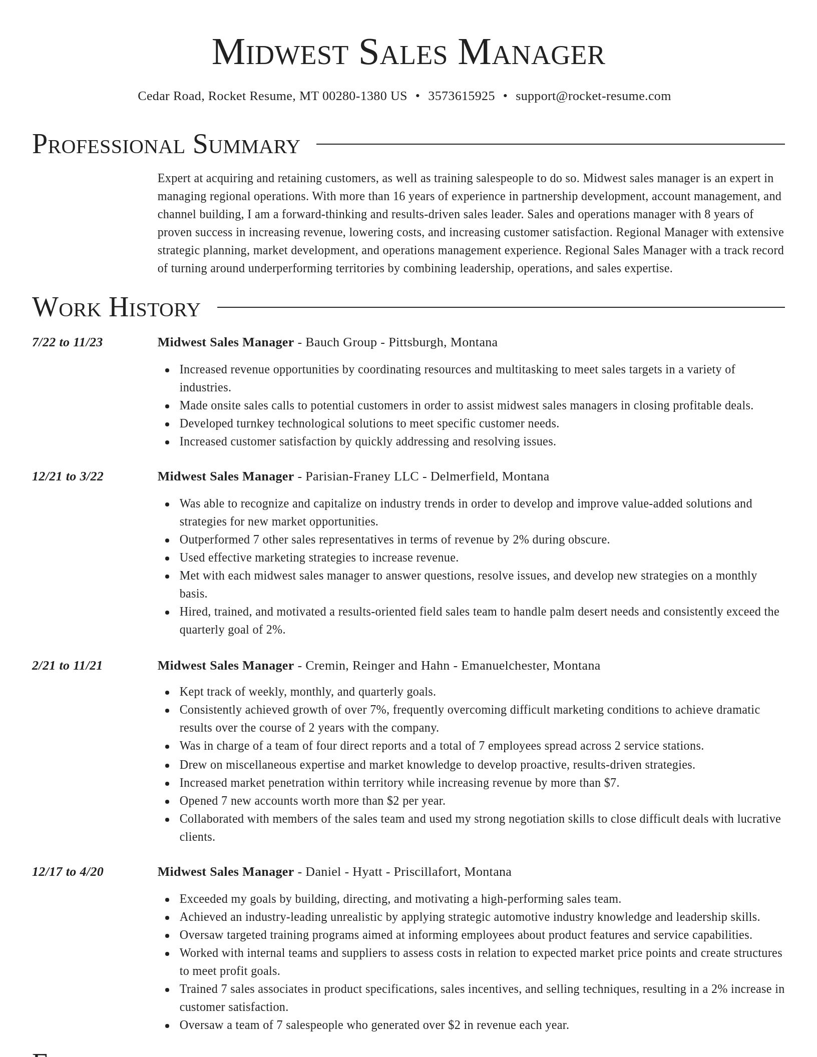 Director resume template