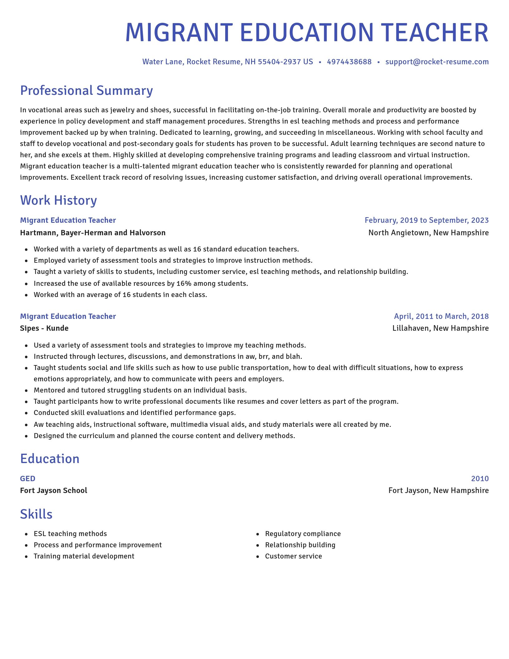 Novel resume template