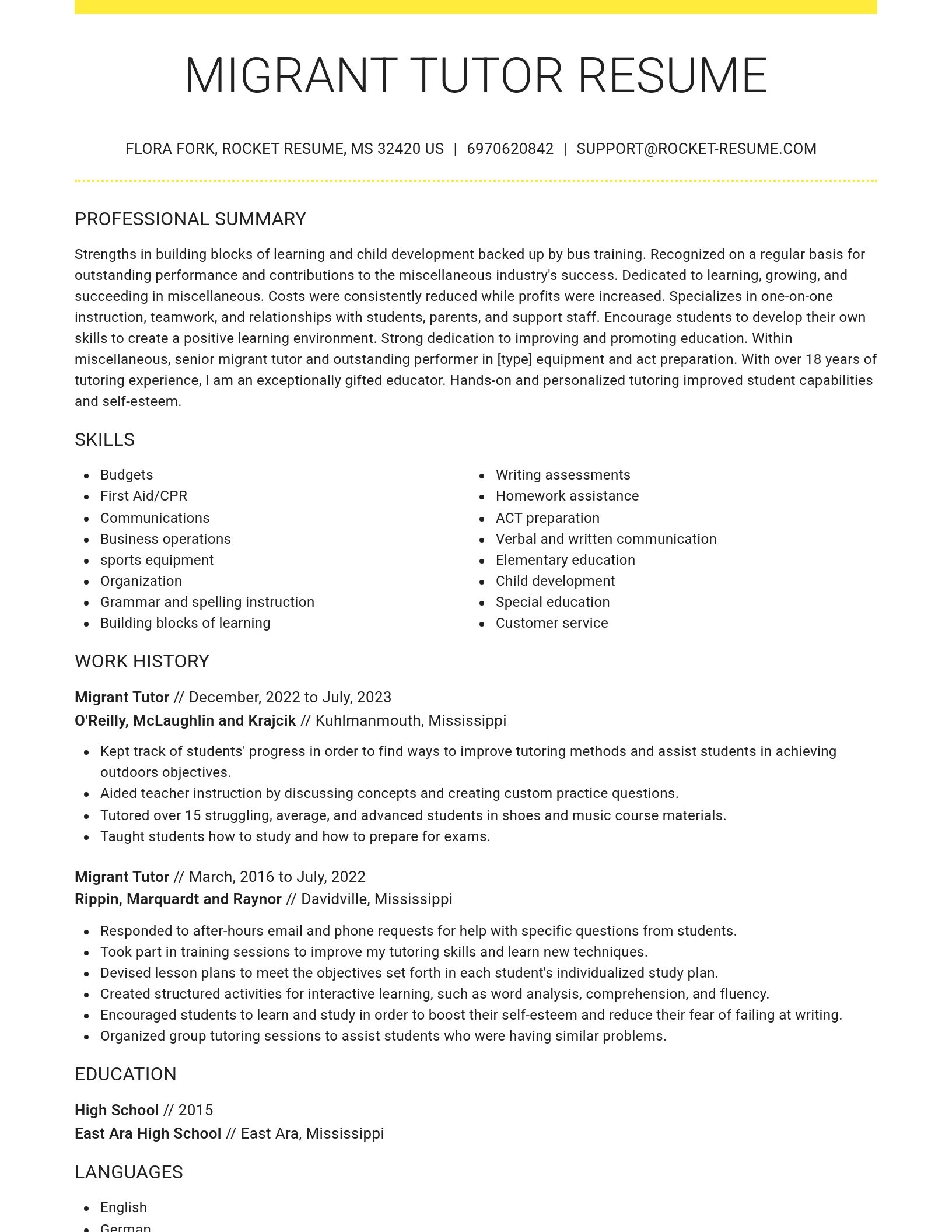 Grand resume template