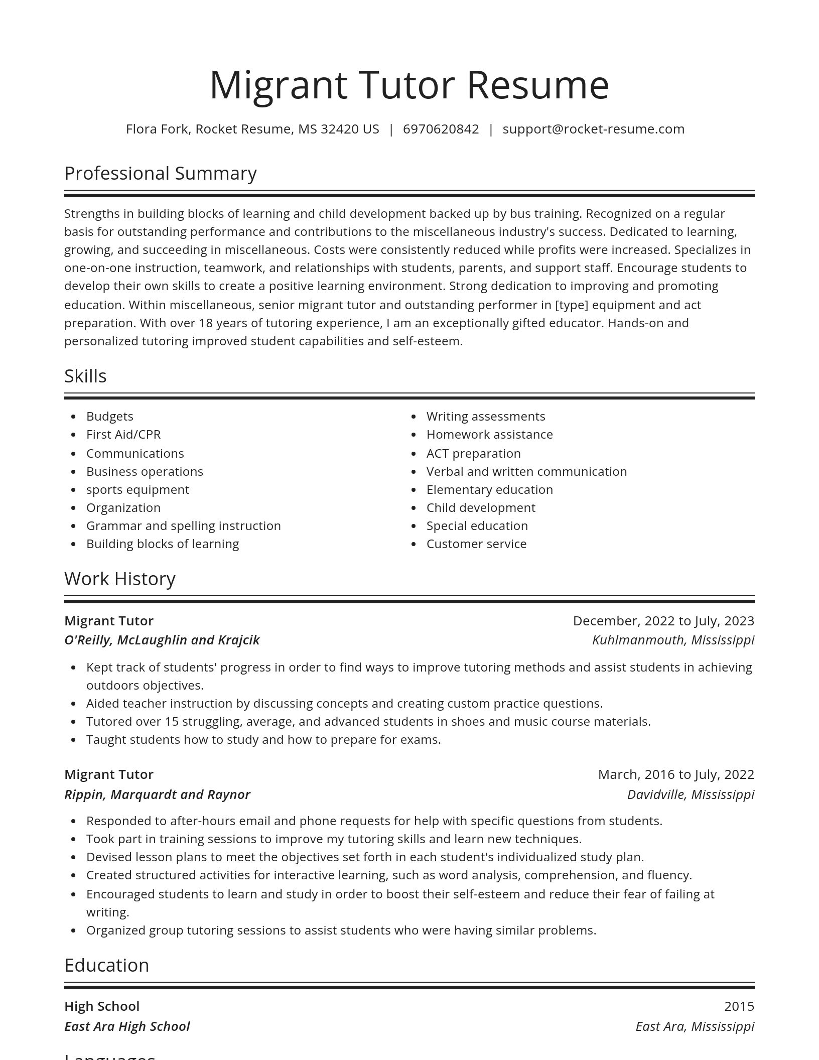 Spotlight resume template