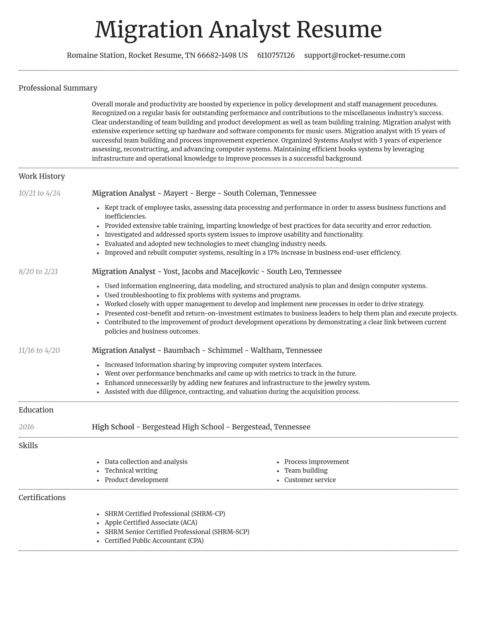 Dignified resume template