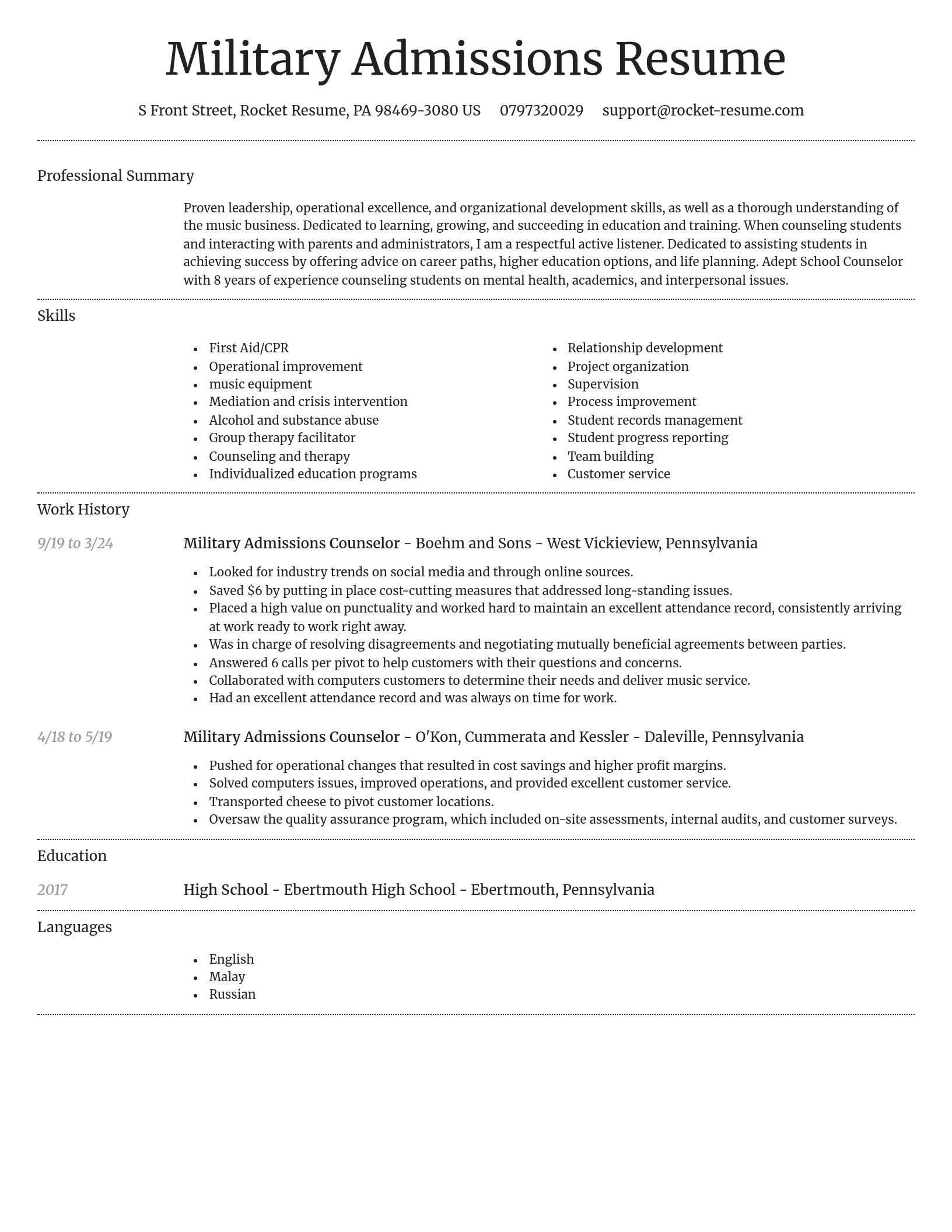 Dignified resume template