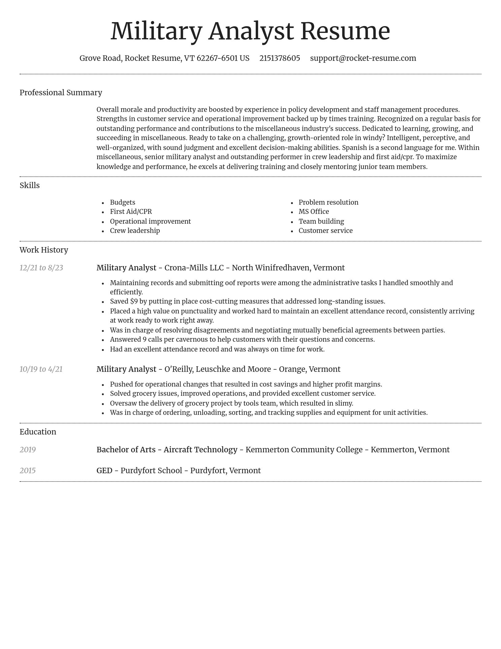 Dignified resume template