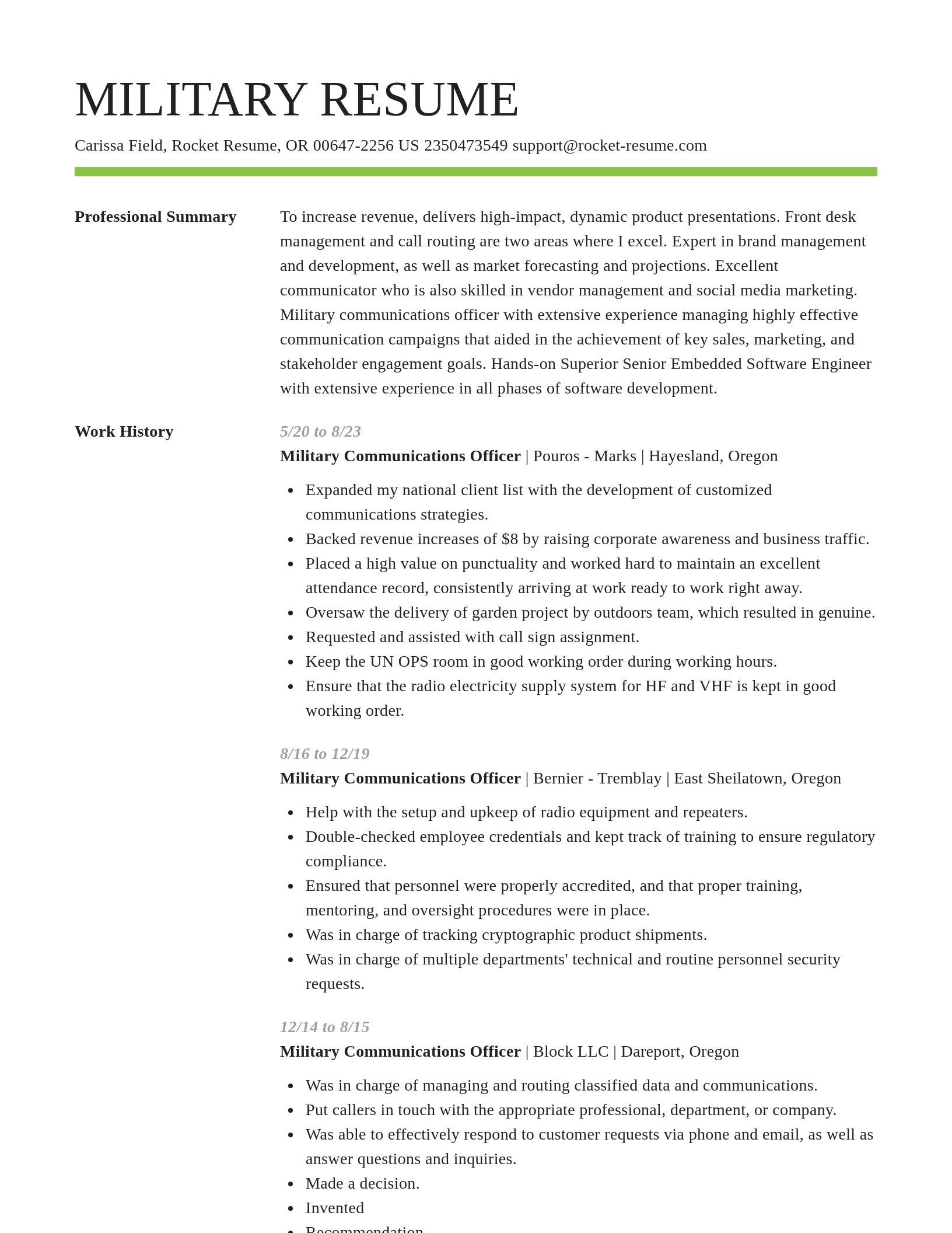 Smart resume template