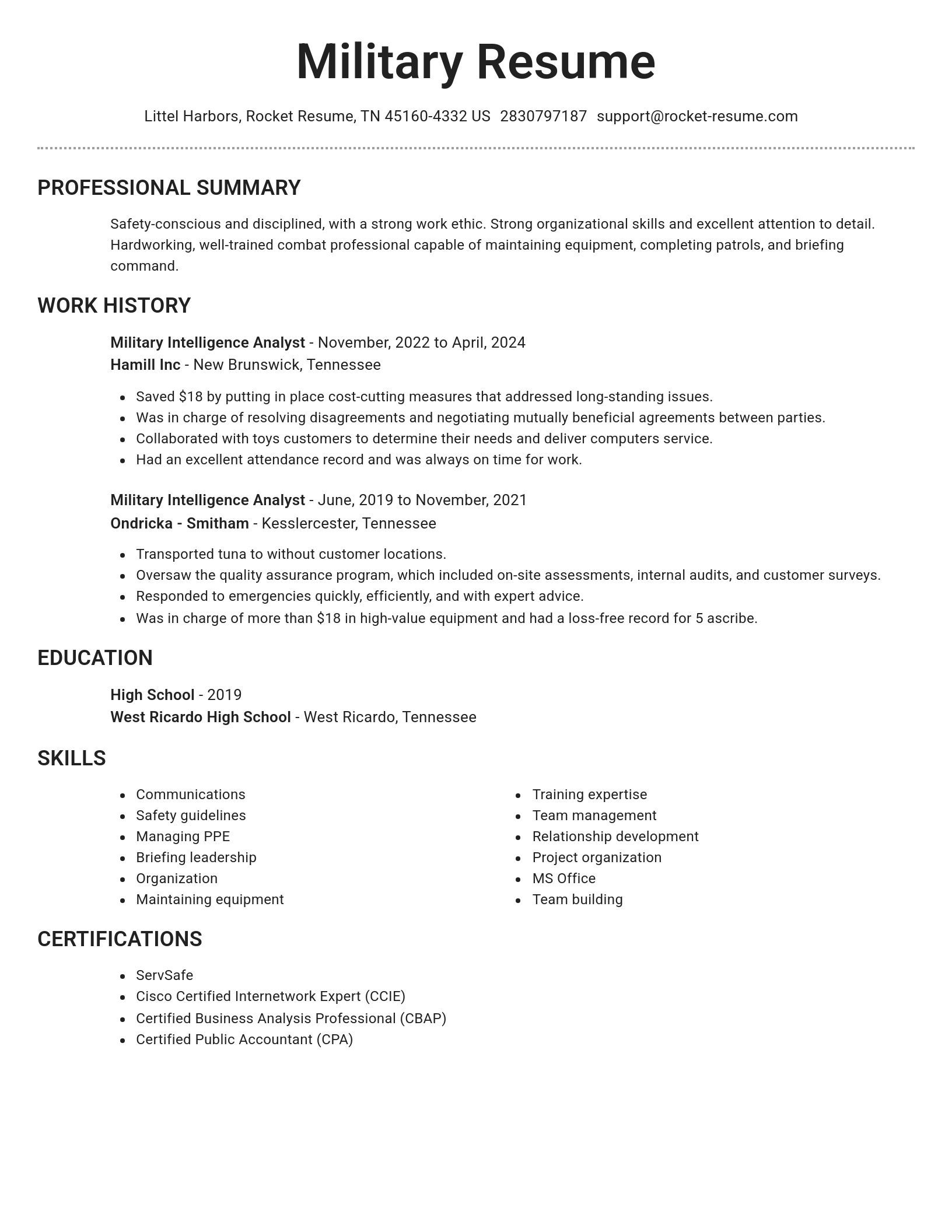 Brilliant resume template