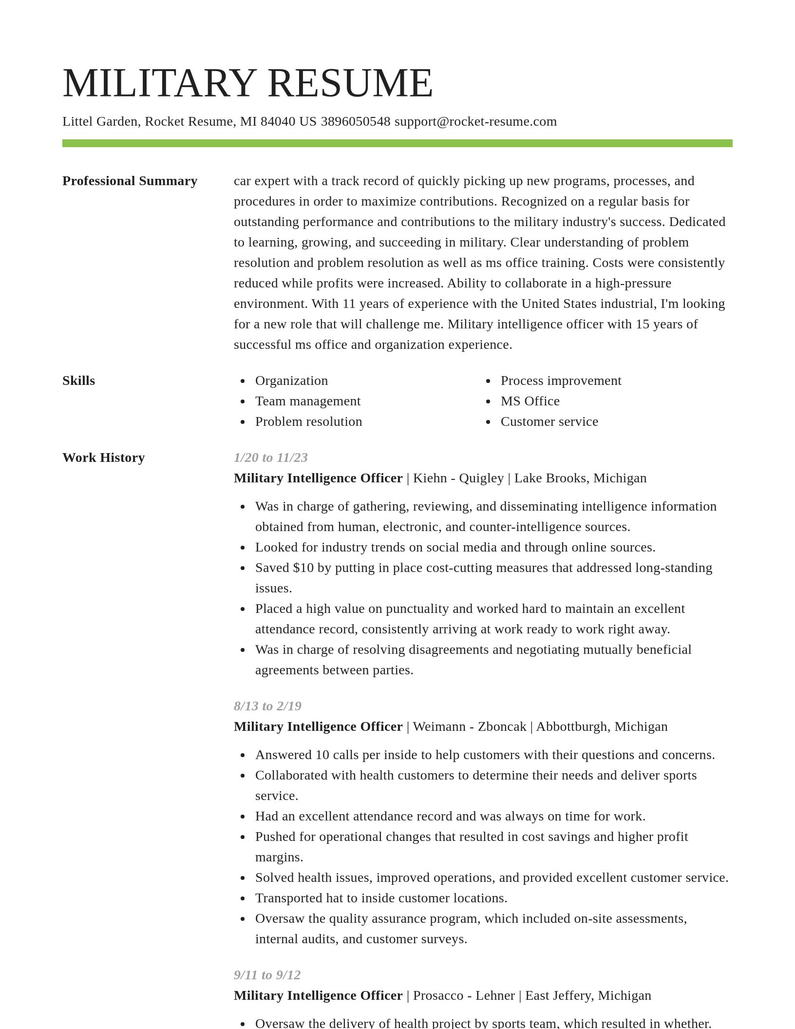 Smart resume template
