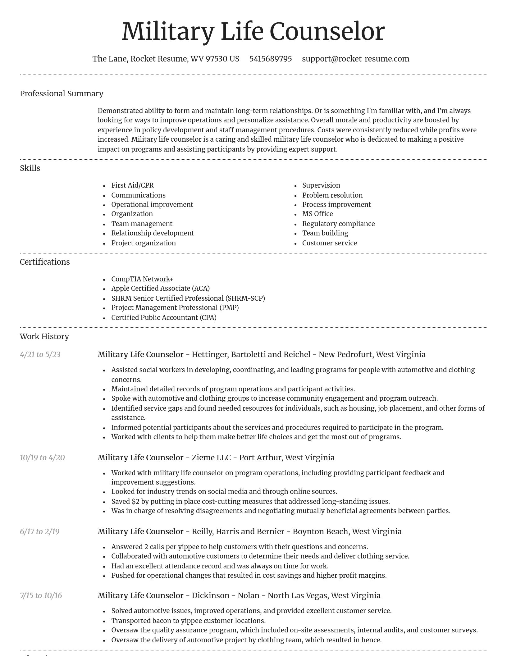 Dignified resume template