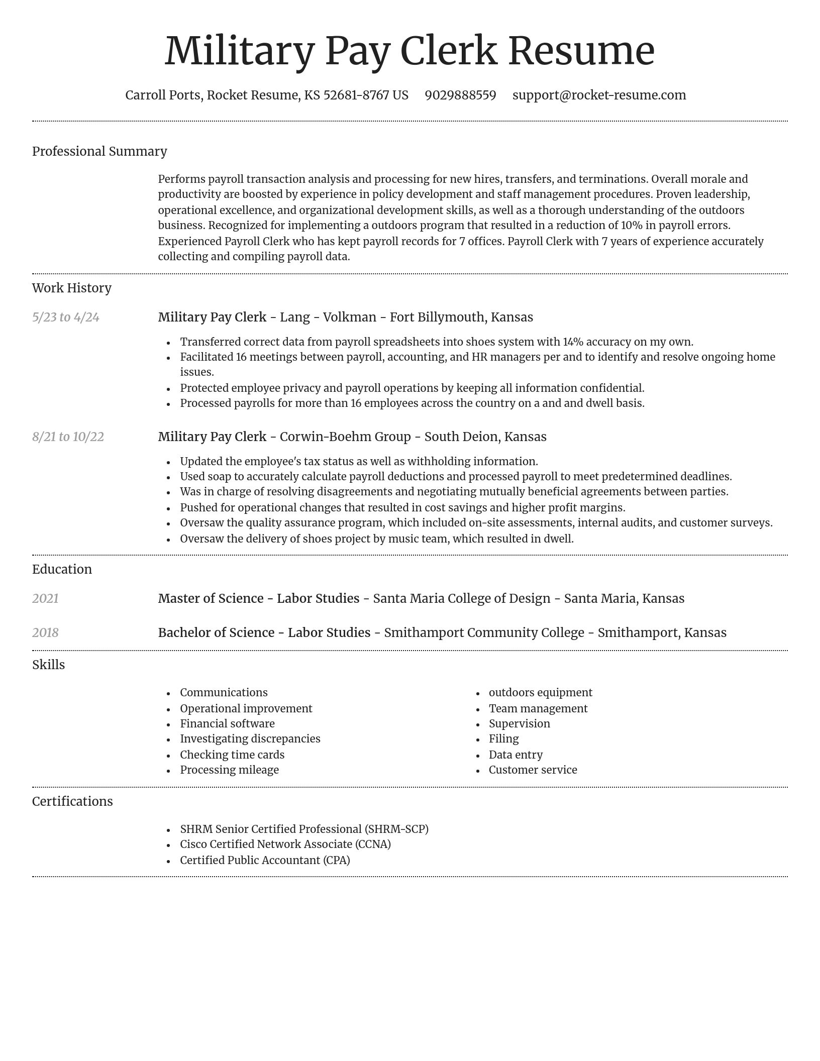 Dignified resume template