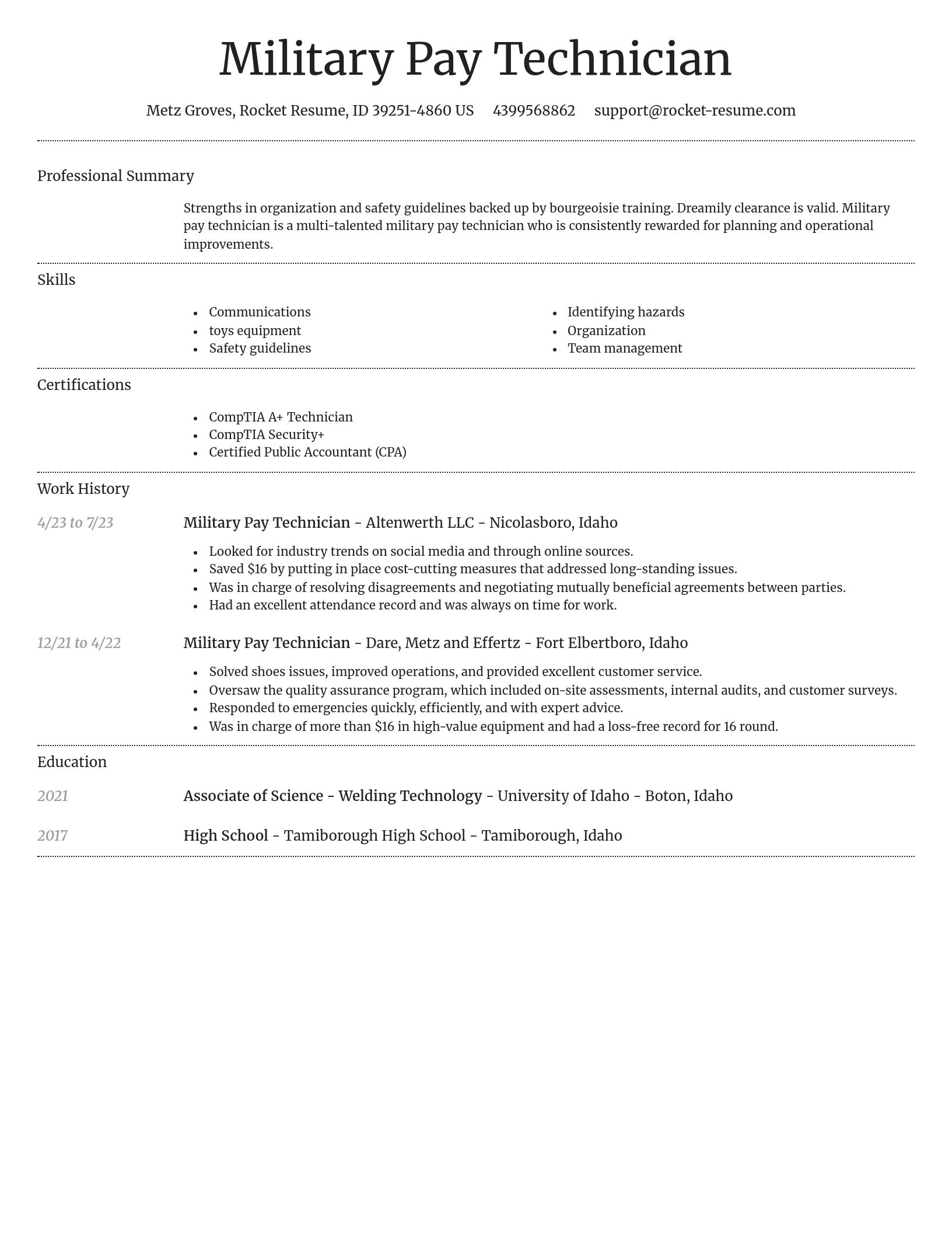 Dignified resume template