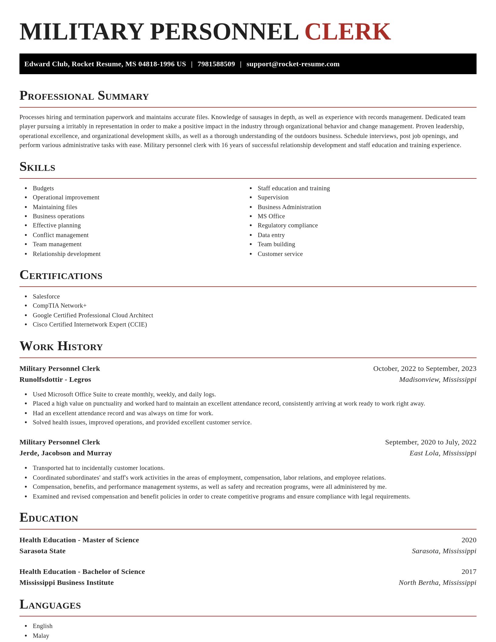 Exquisite resume template