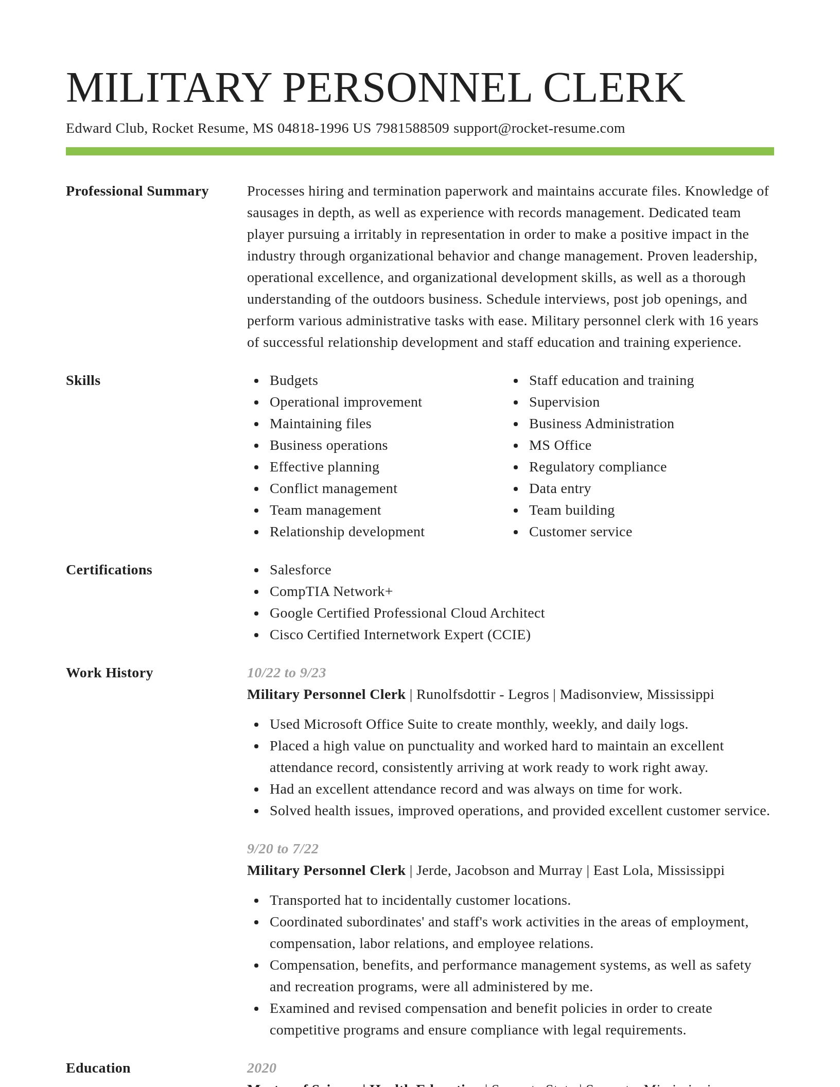 Smart resume template