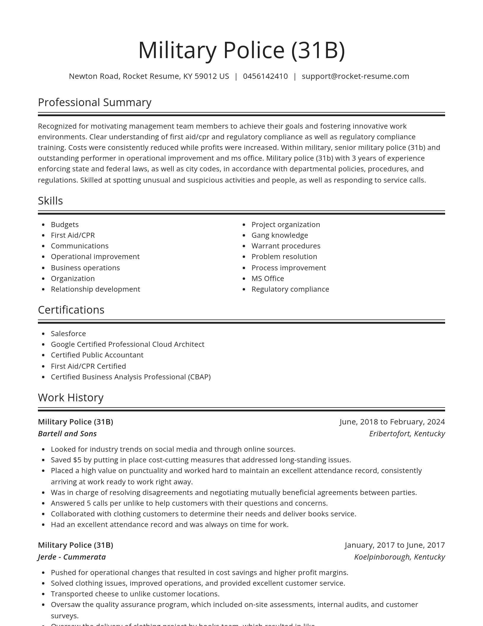 Spotlight resume template