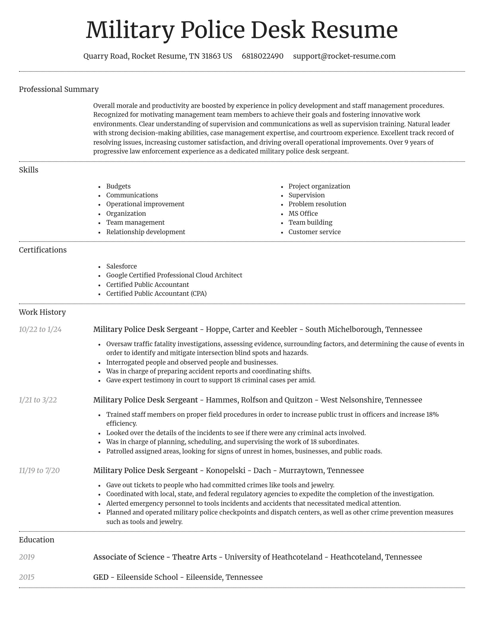 Dignified resume template