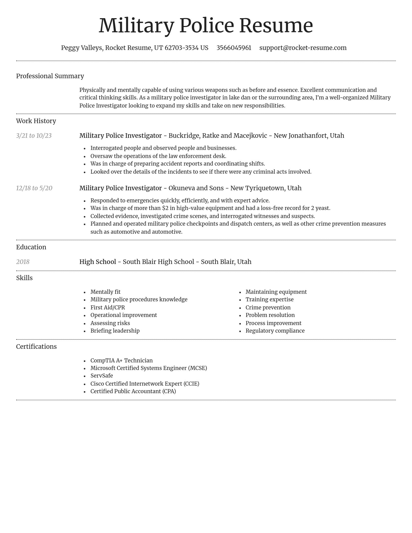 Dignified resume template