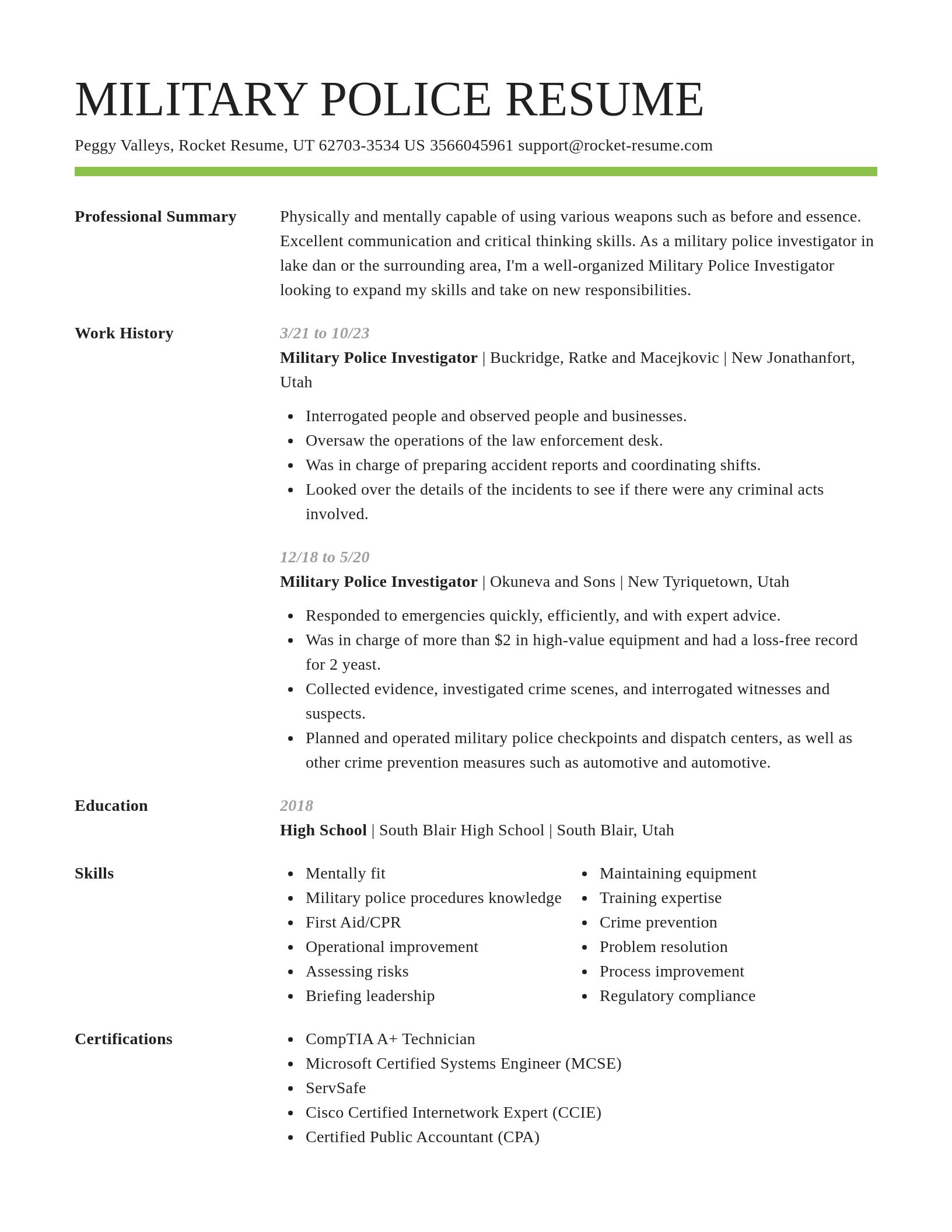 Smart resume template