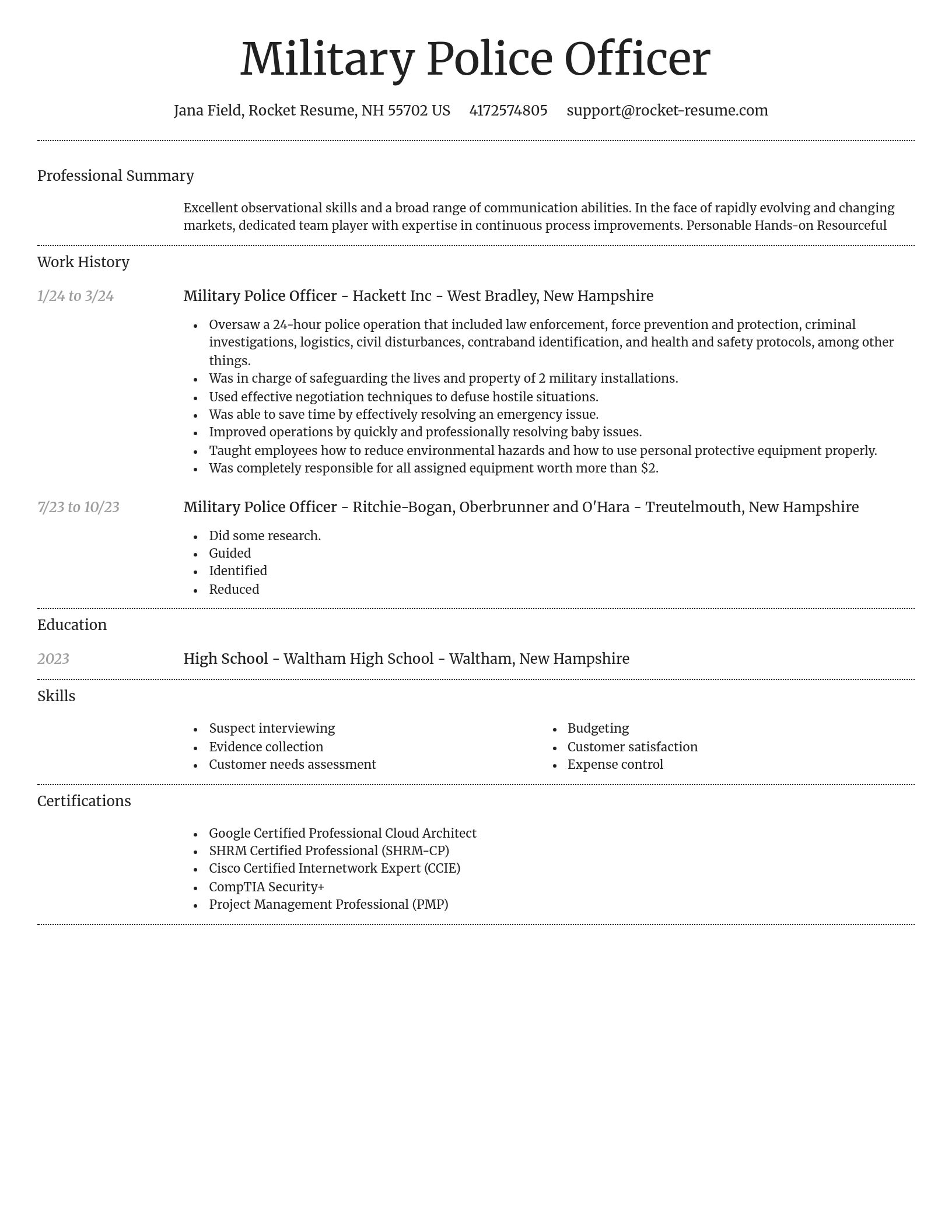 Dignified resume template