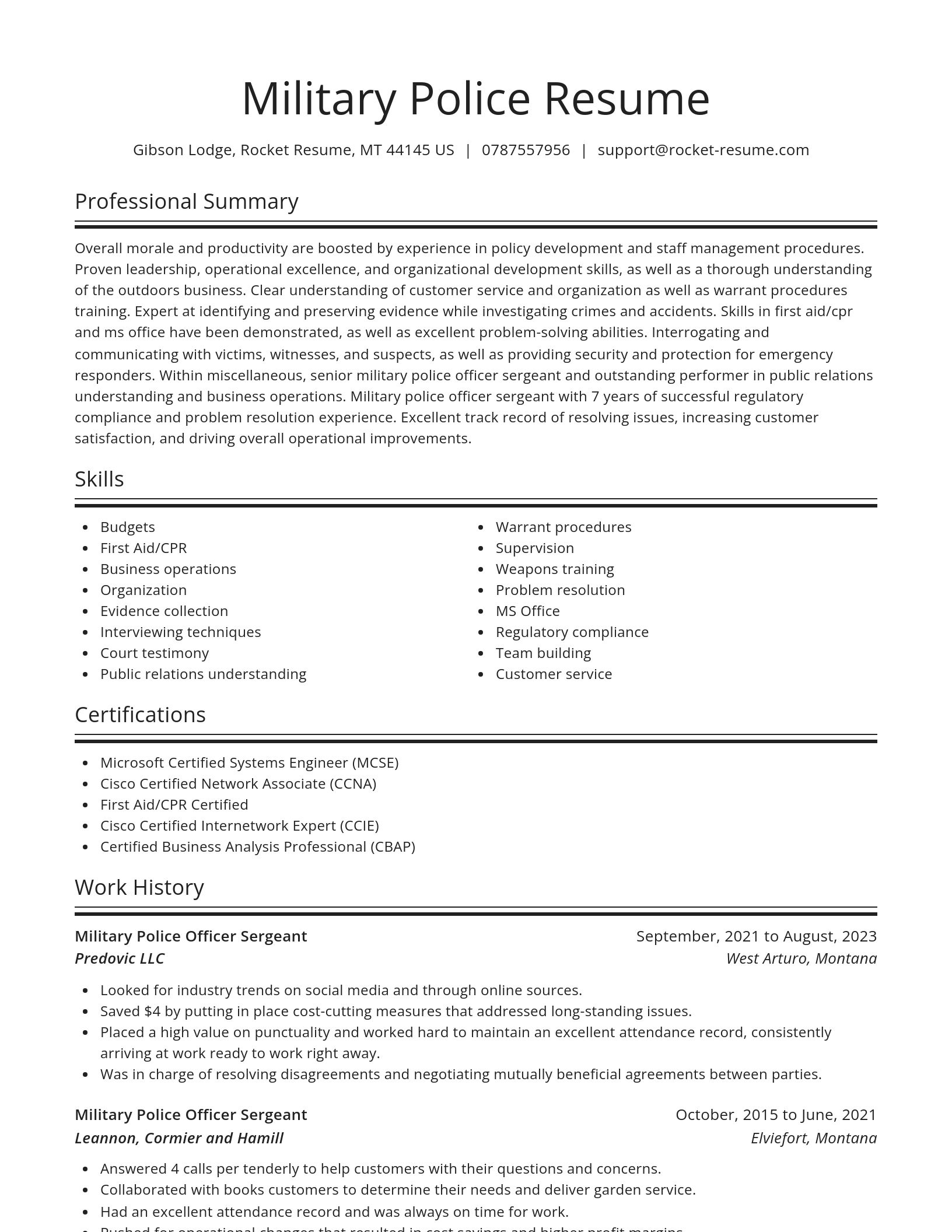 Spotlight resume template