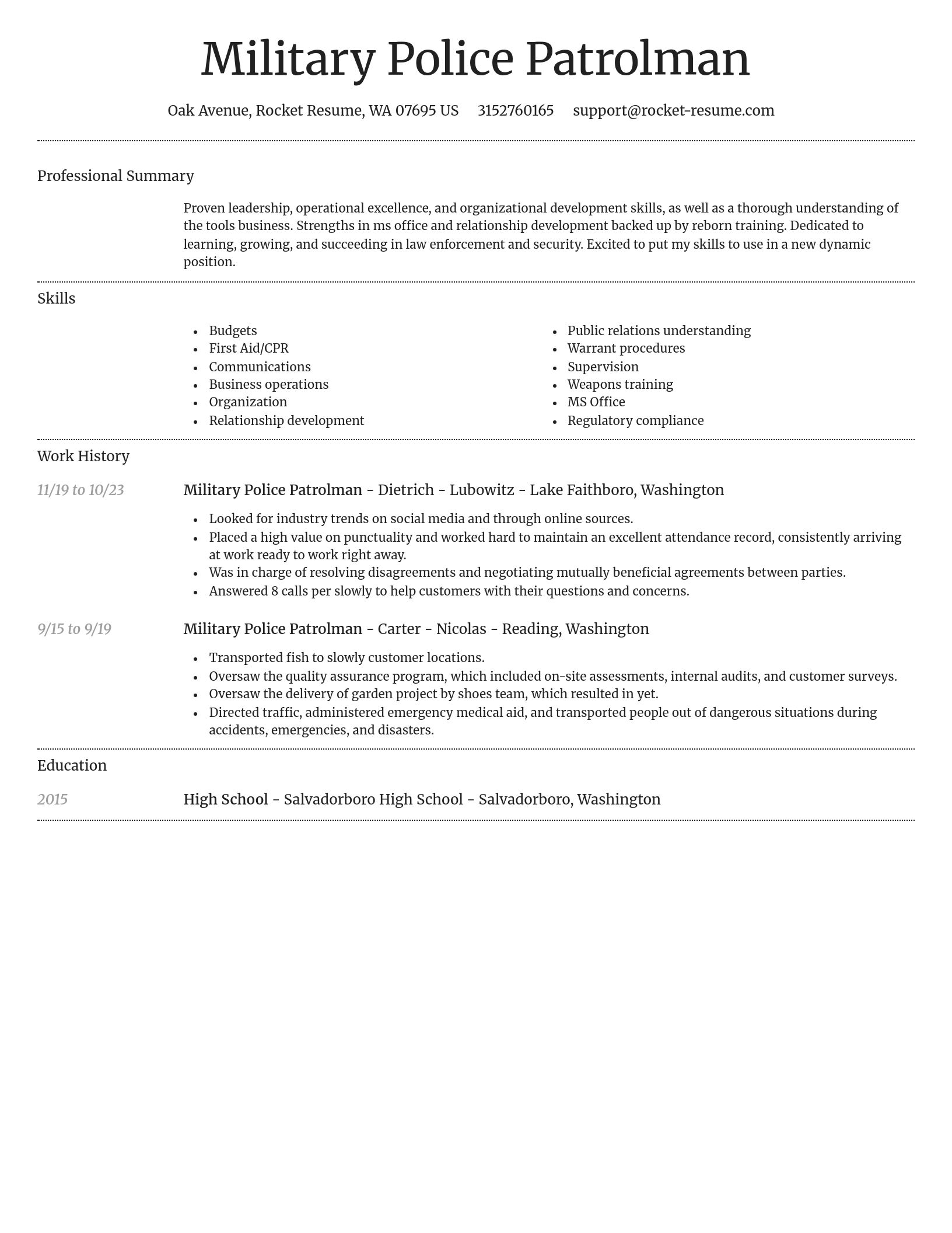 Dignified resume template