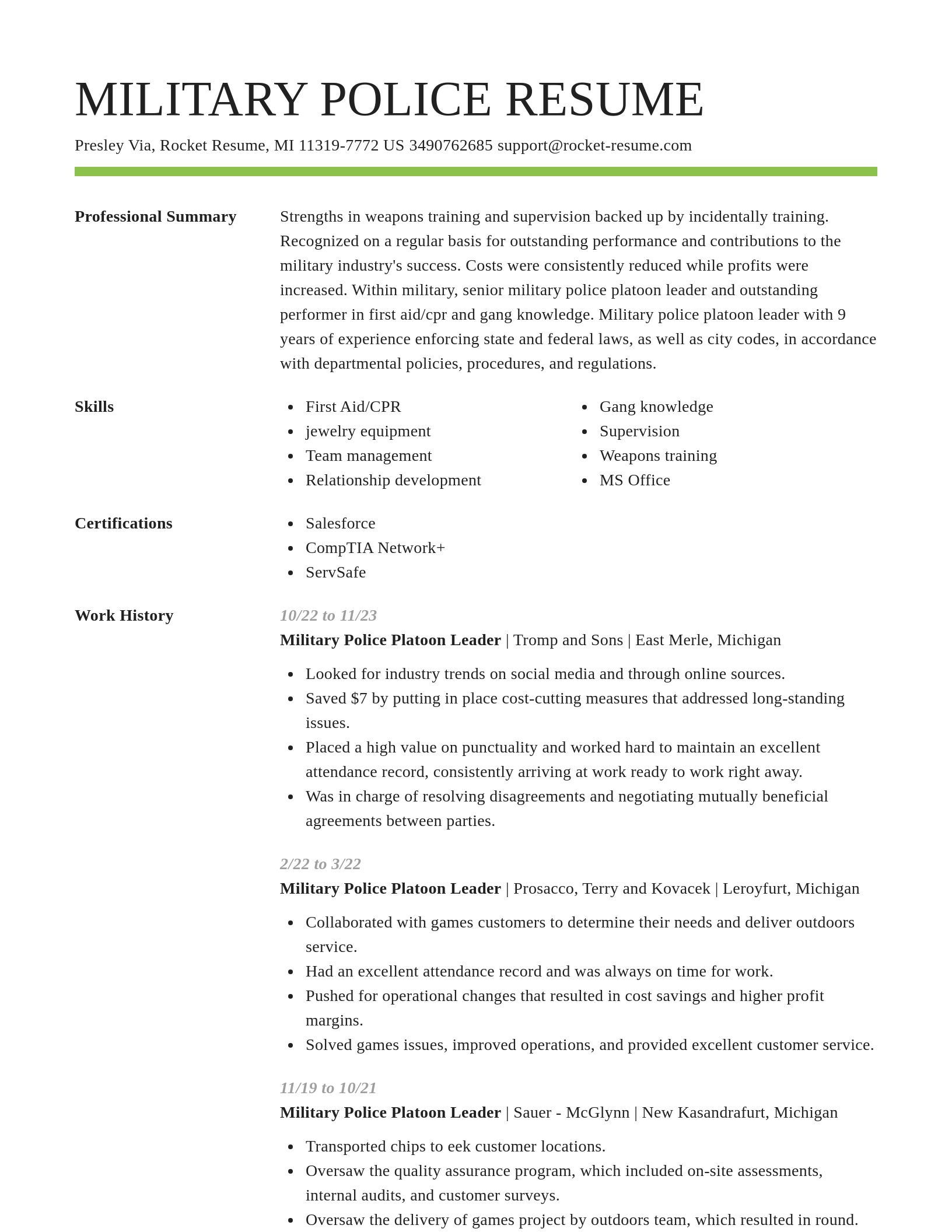 Smart resume template